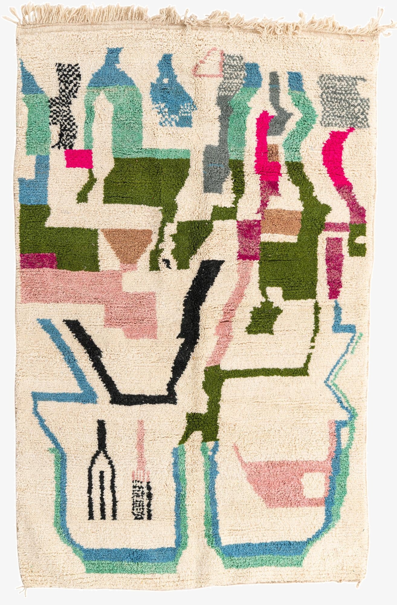  5' 3 x 8' 4  Hand Knotted Moroccan Wool Rug