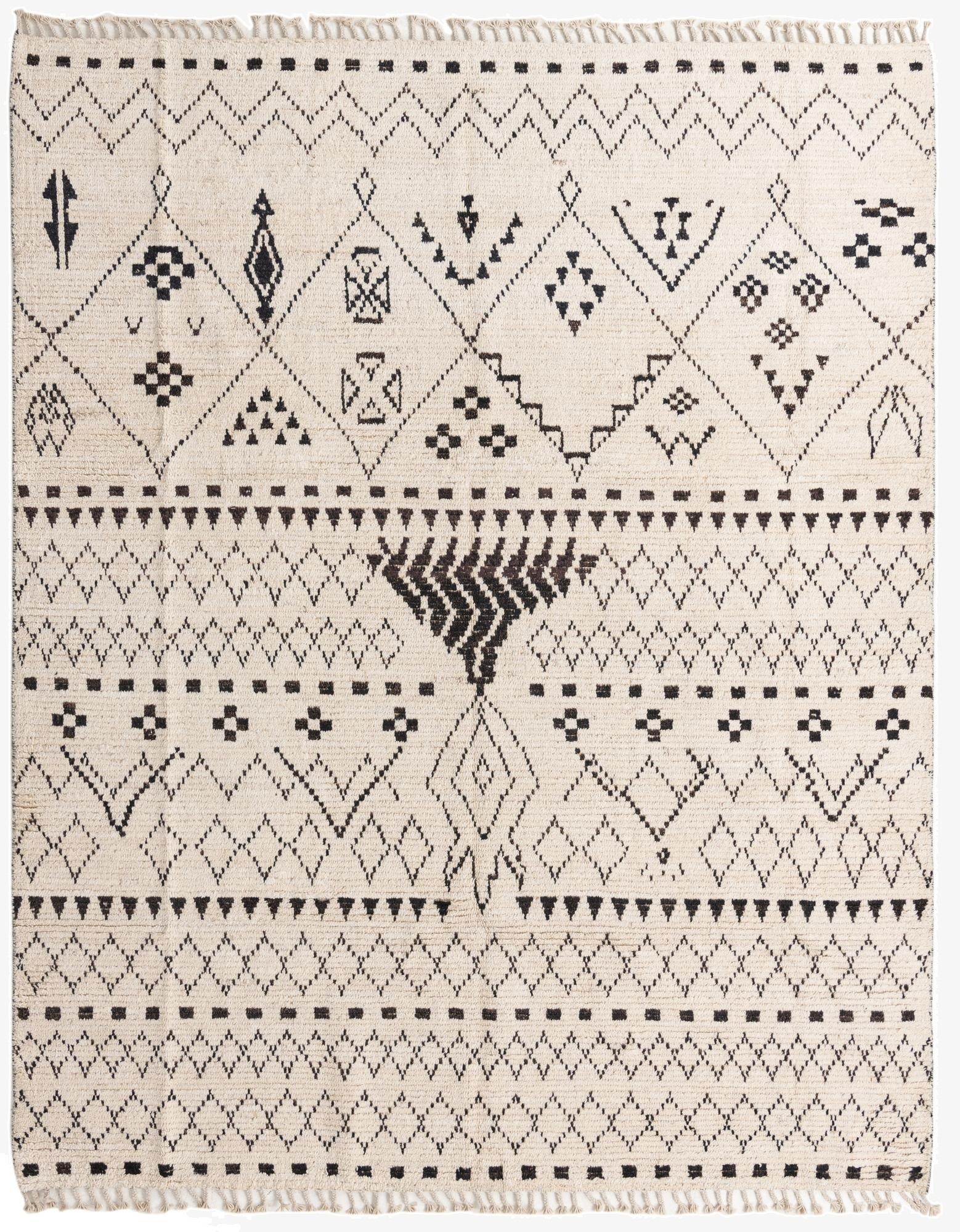  8' 2 x 10' 2  Hand Knotted Moroccan Wool Rug