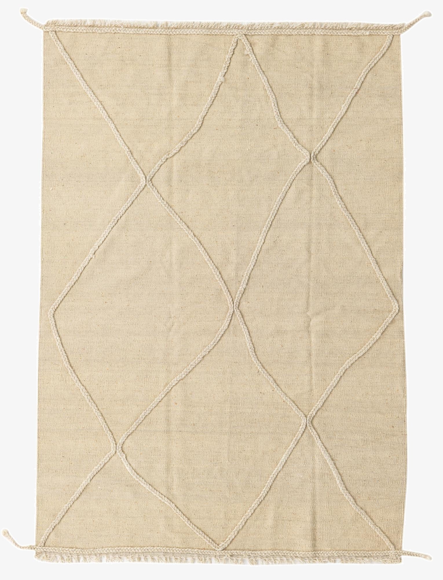  4' 3 x 6' 1  Hand Knotted Moroccan Wool Rug