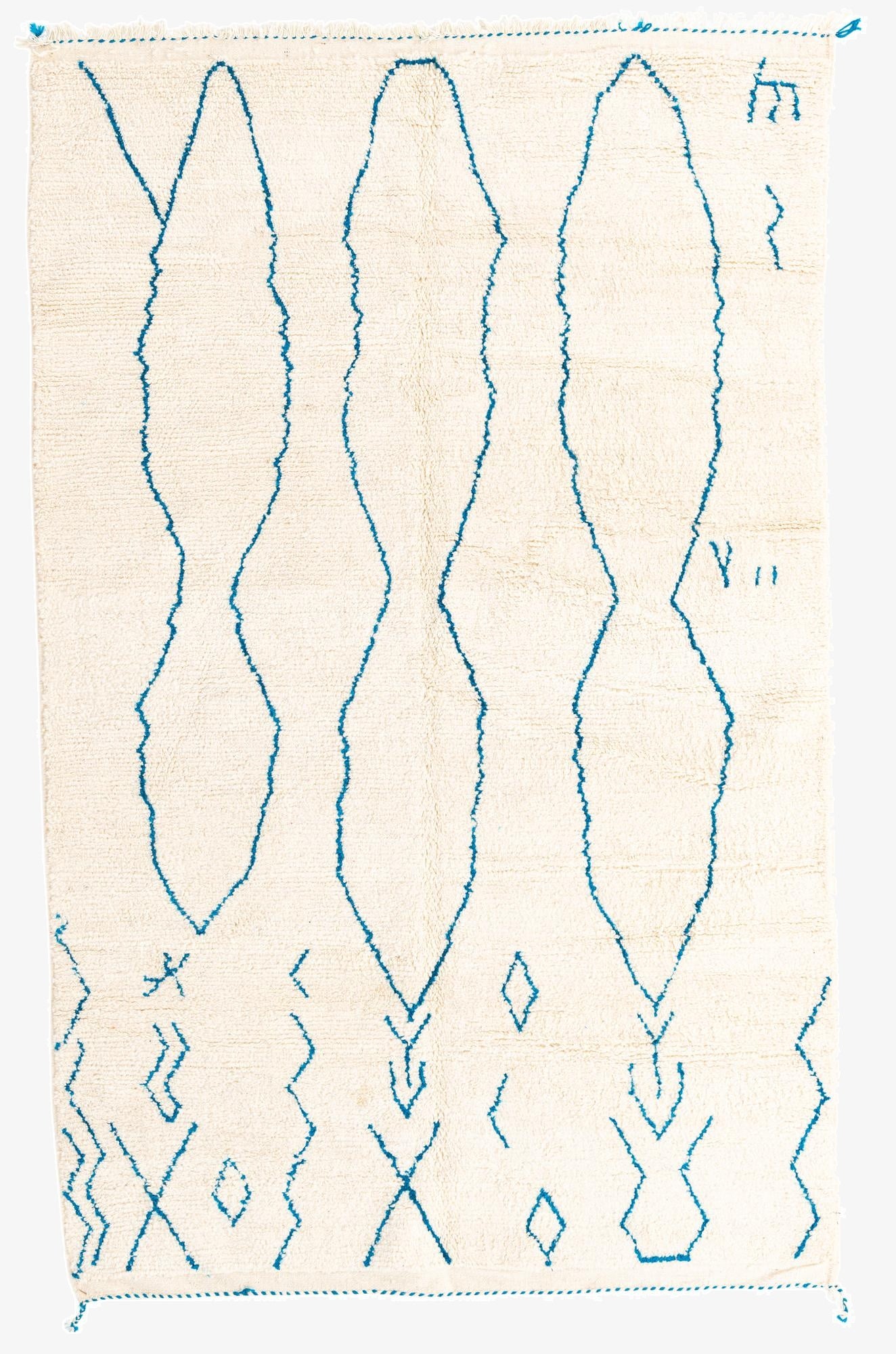  5' 6 x 8' 7  Hand Knotted Moroccan Wool Rug