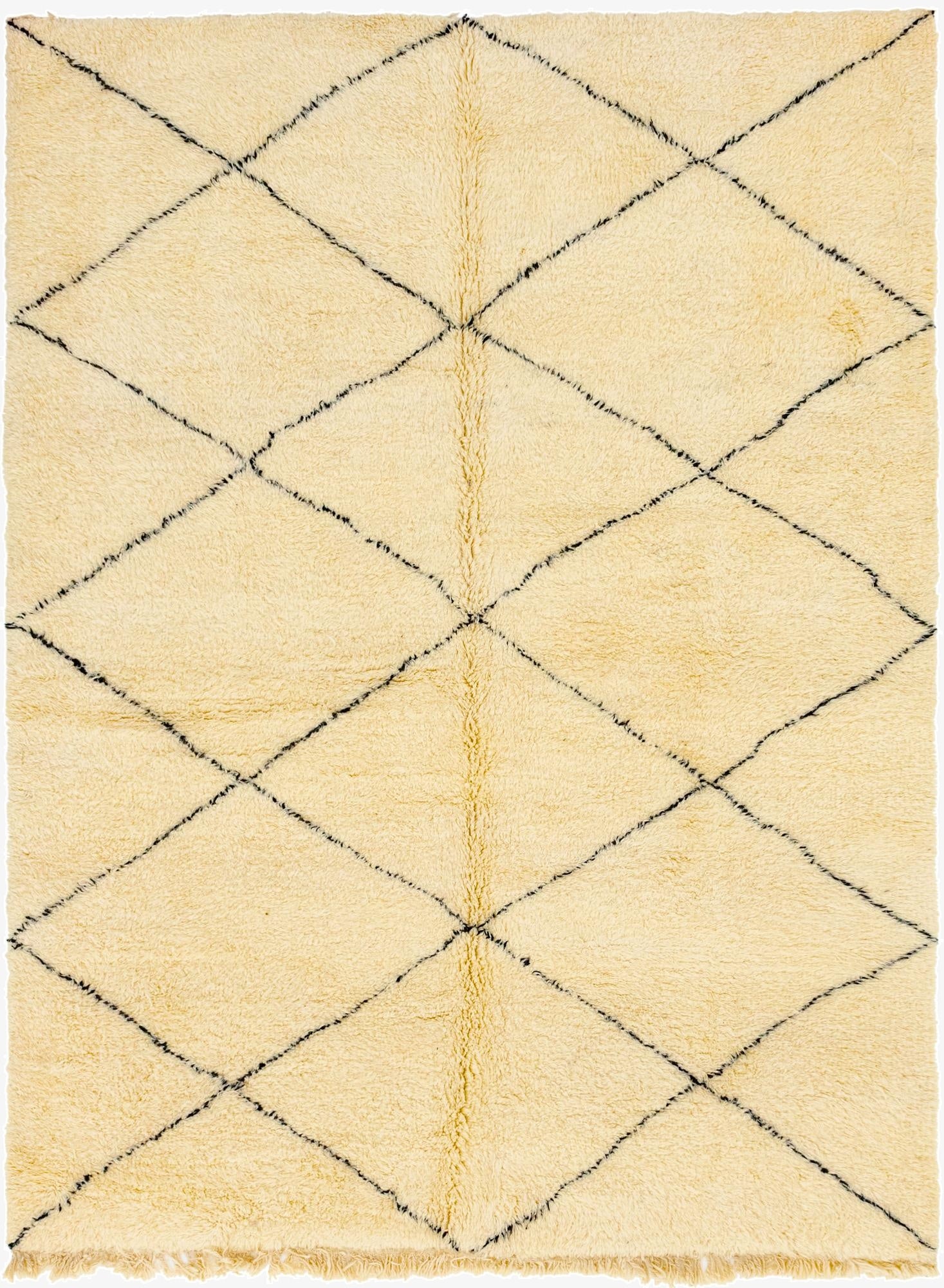  7' 1 x 9' 9  Hand Knotted Moroccan Wool Rug