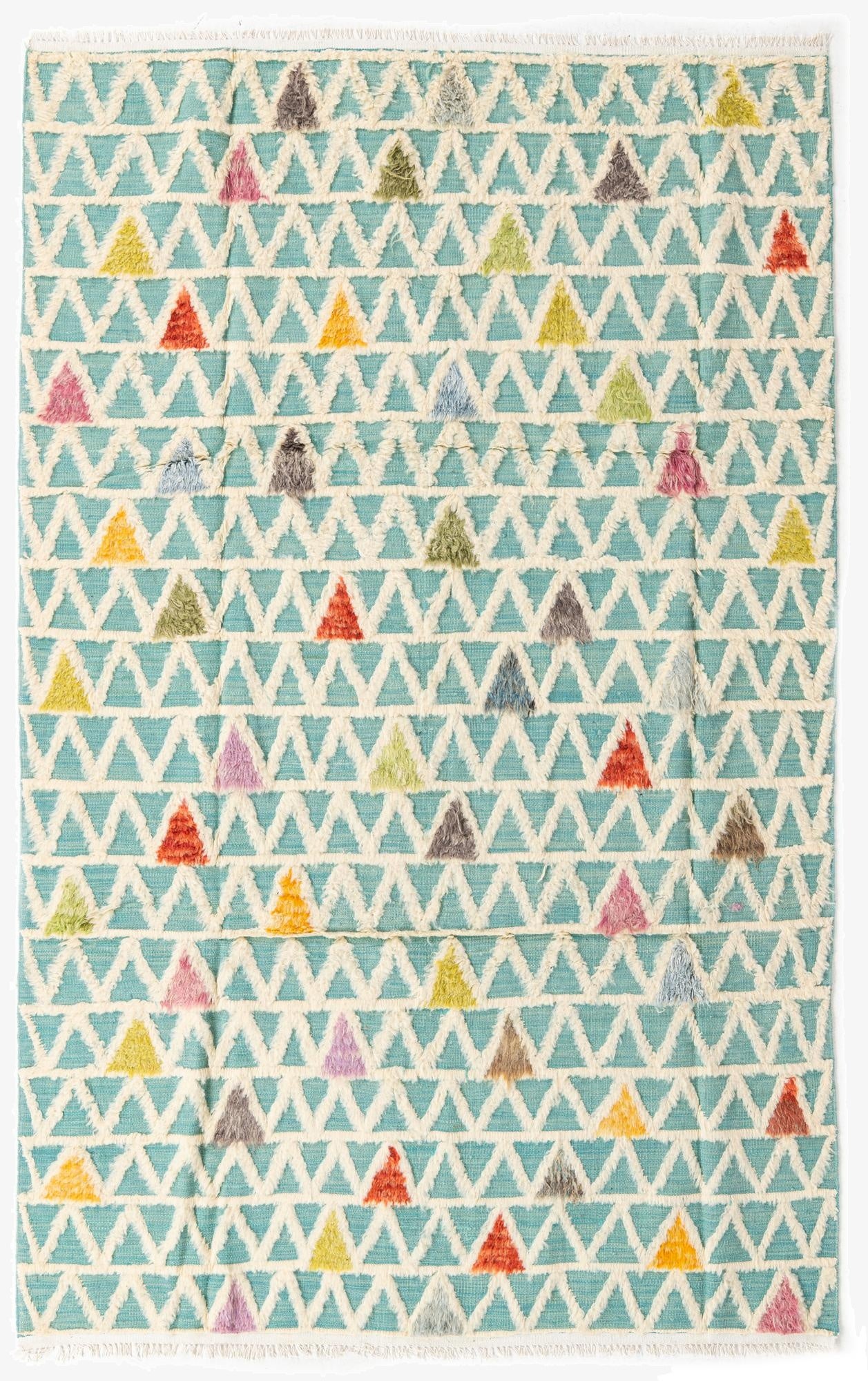  6' 7 x 10' 6  Hand Knotted Moroccan Wool Rug