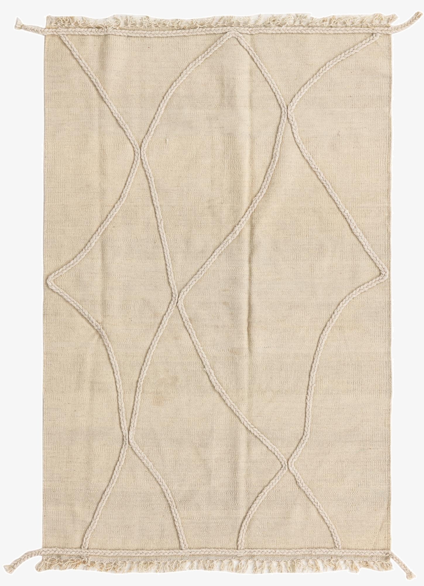  3' 4 x 4' 11  Hand Knotted Moroccan Wool Rug