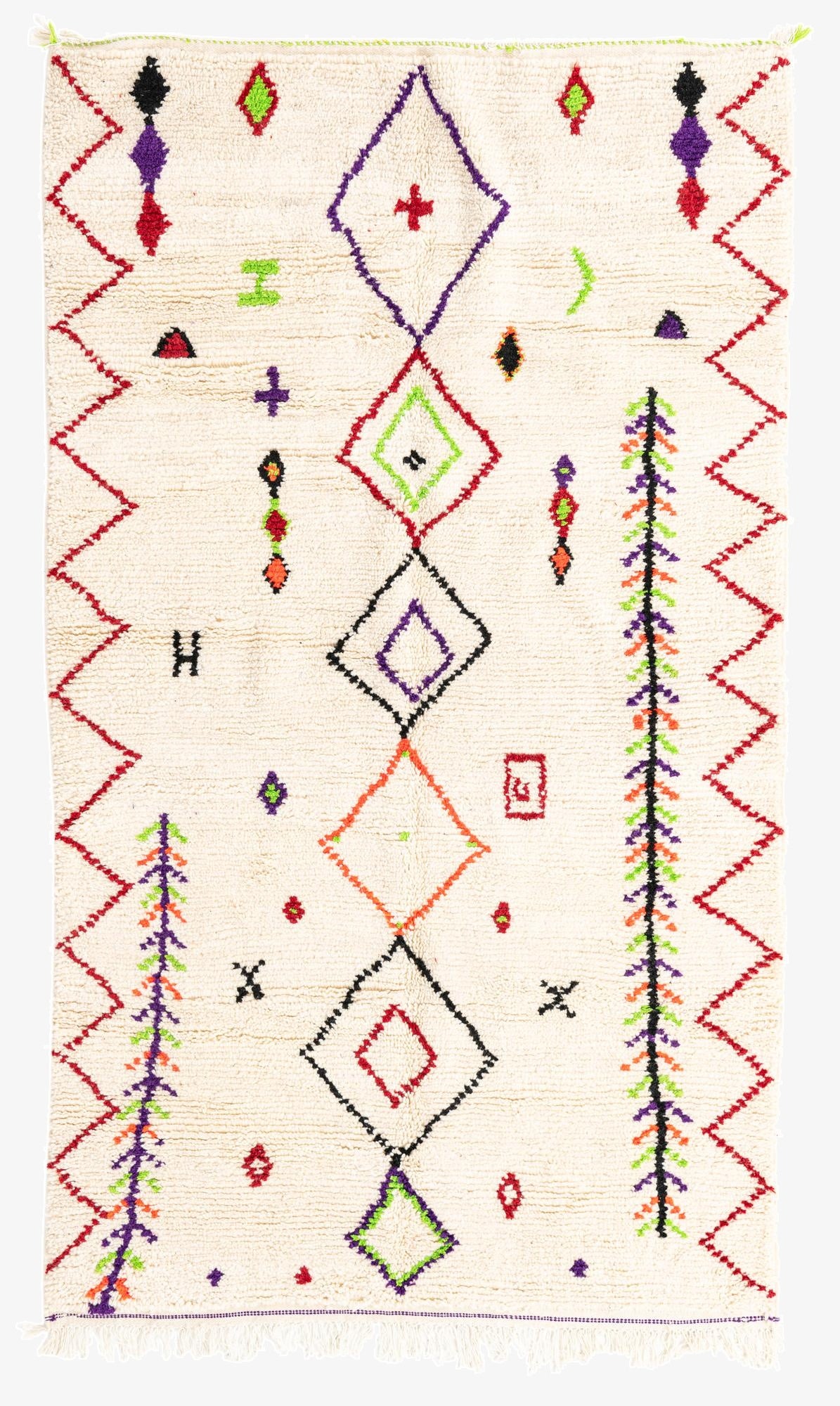  4' 10 x 8' 2  Hand Knotted Moroccan Wool Rug