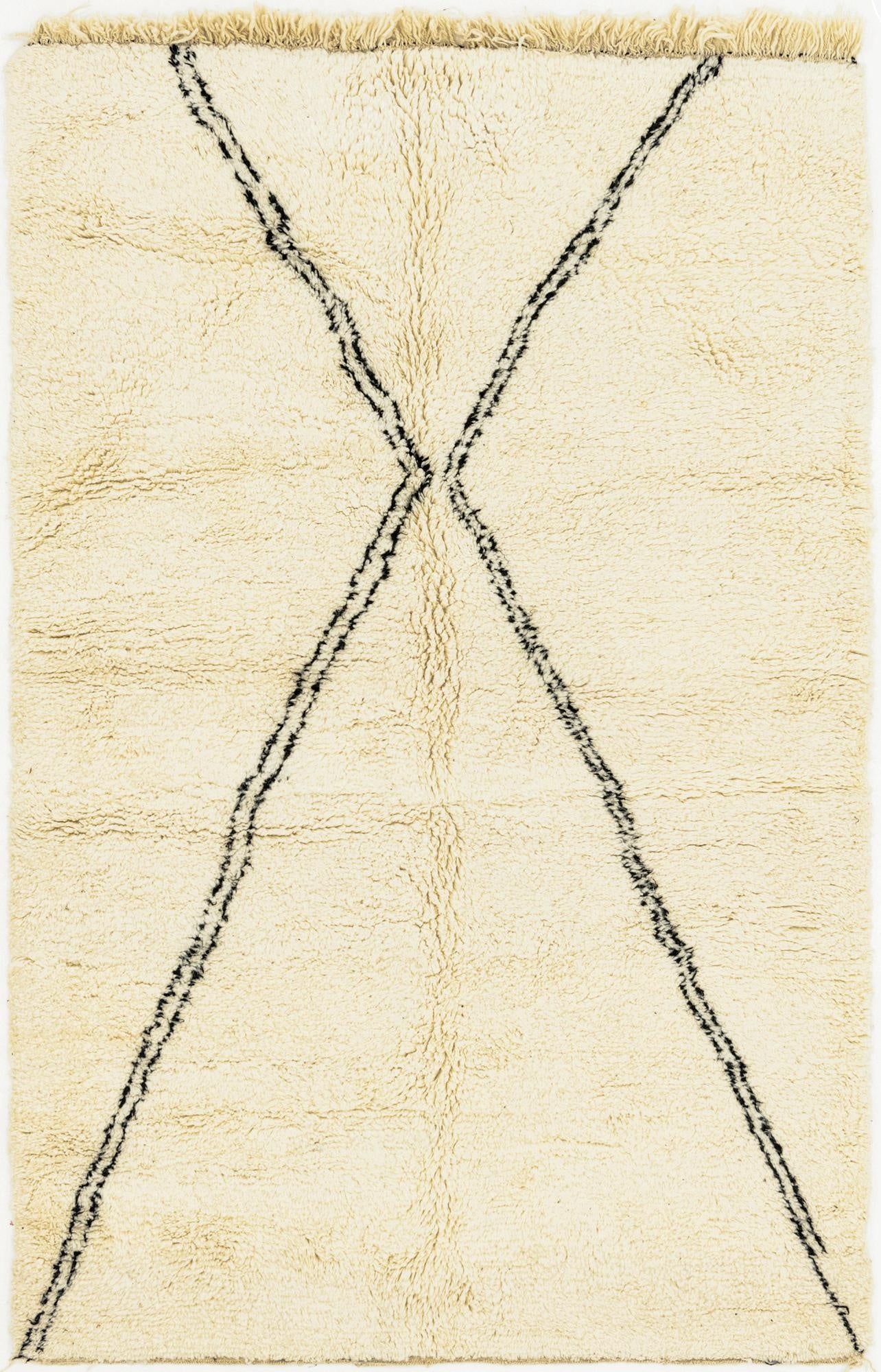  5' 6 x 8' 8  Hand Knotted Moroccan Wool Rug