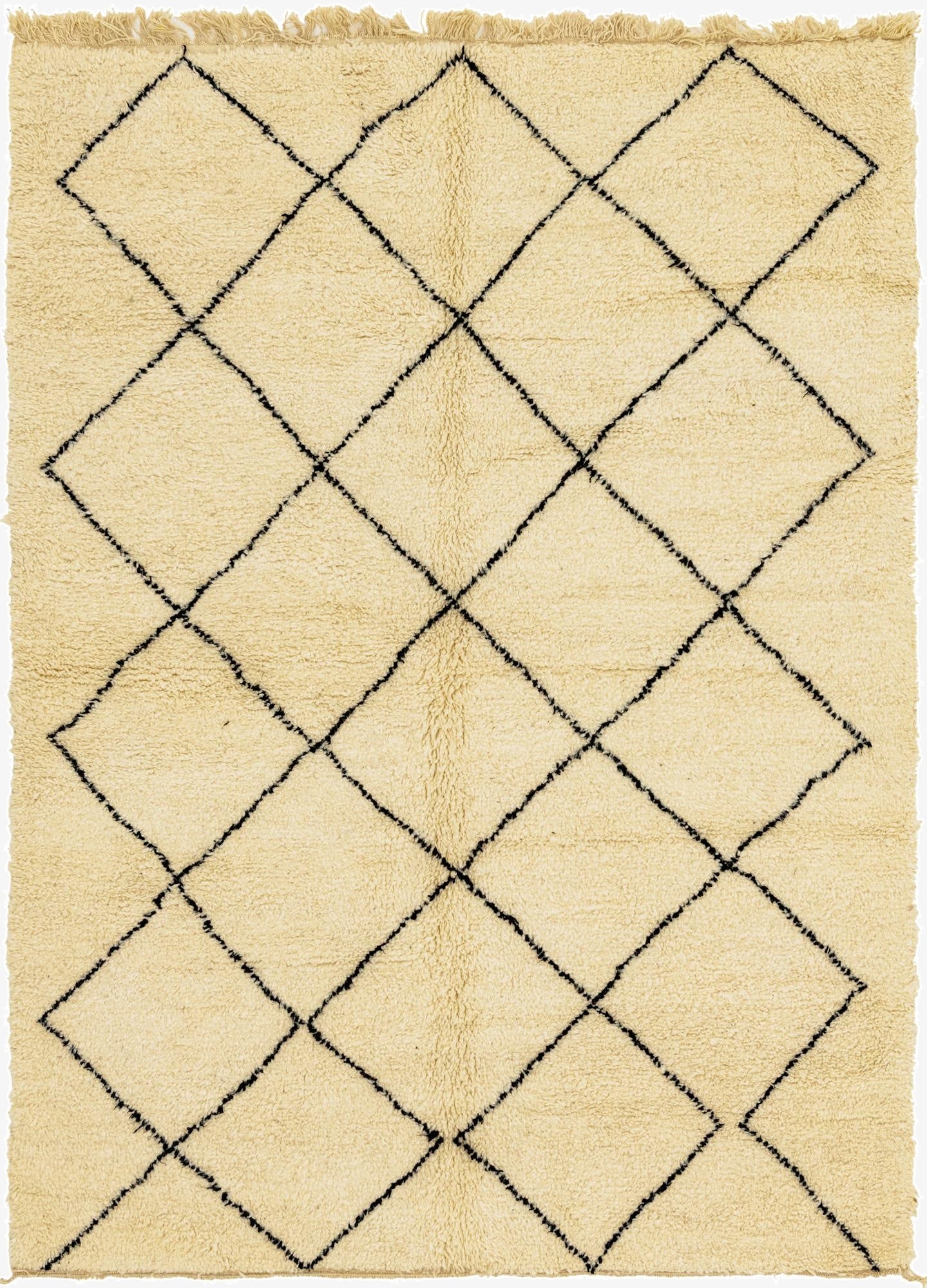  6' 8 x 9' 2  Hand Knotted Moroccan Wool Rug