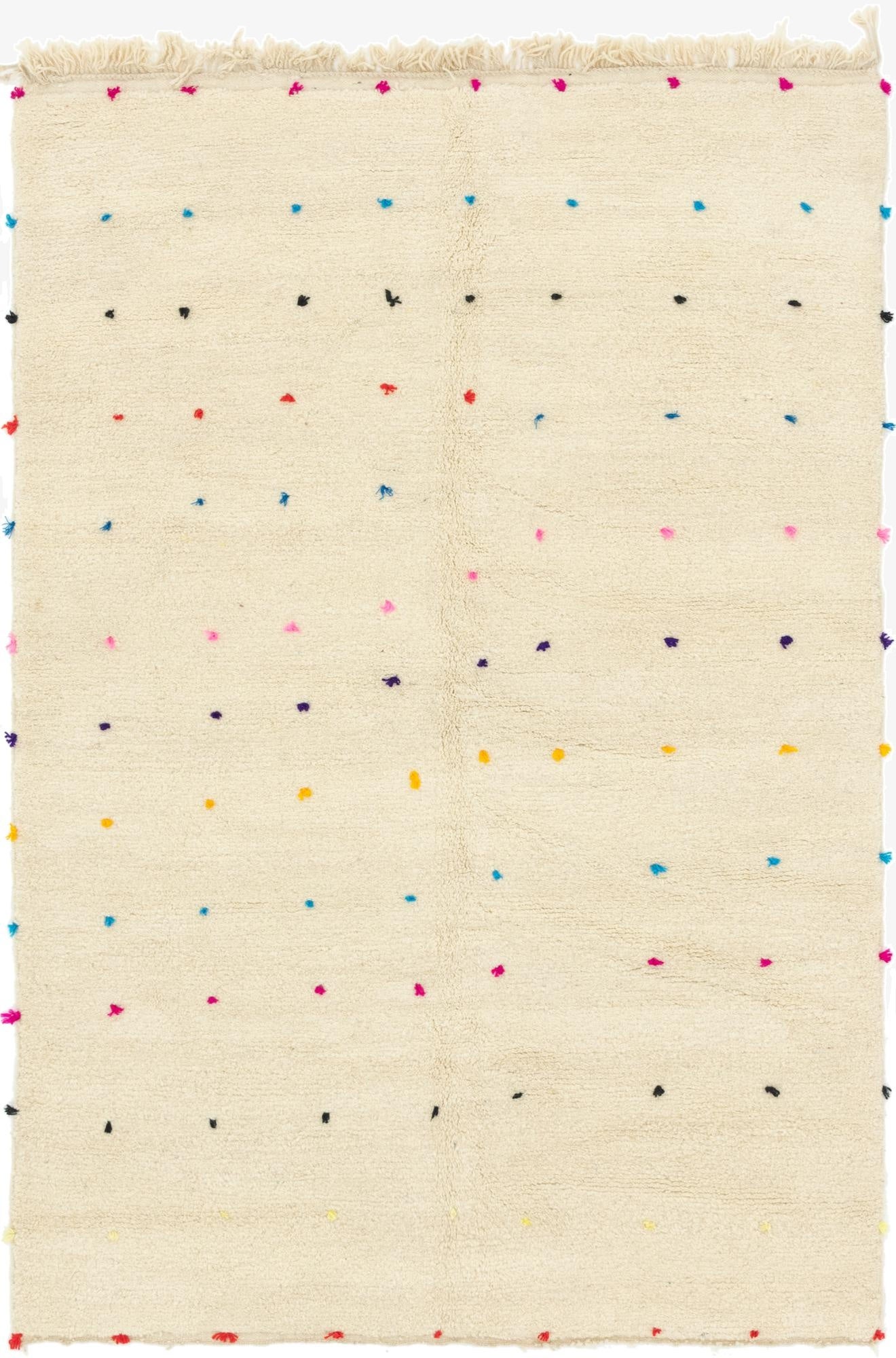  6' 7 x 9' 5  Hand Knotted Moroccan Wool Rug