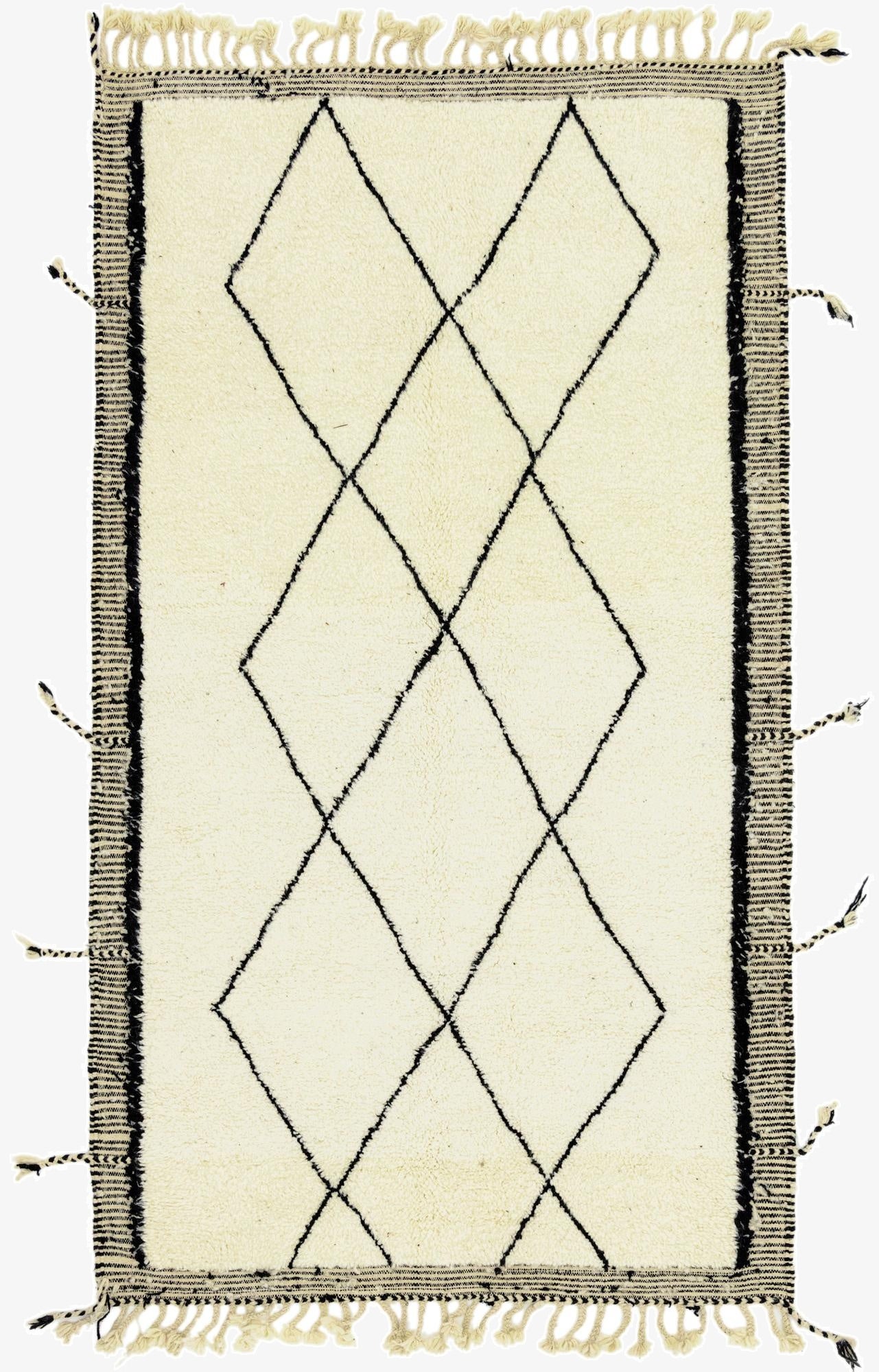  5' 1 x 8' 9  Hand Knotted Moroccan Wool Rug