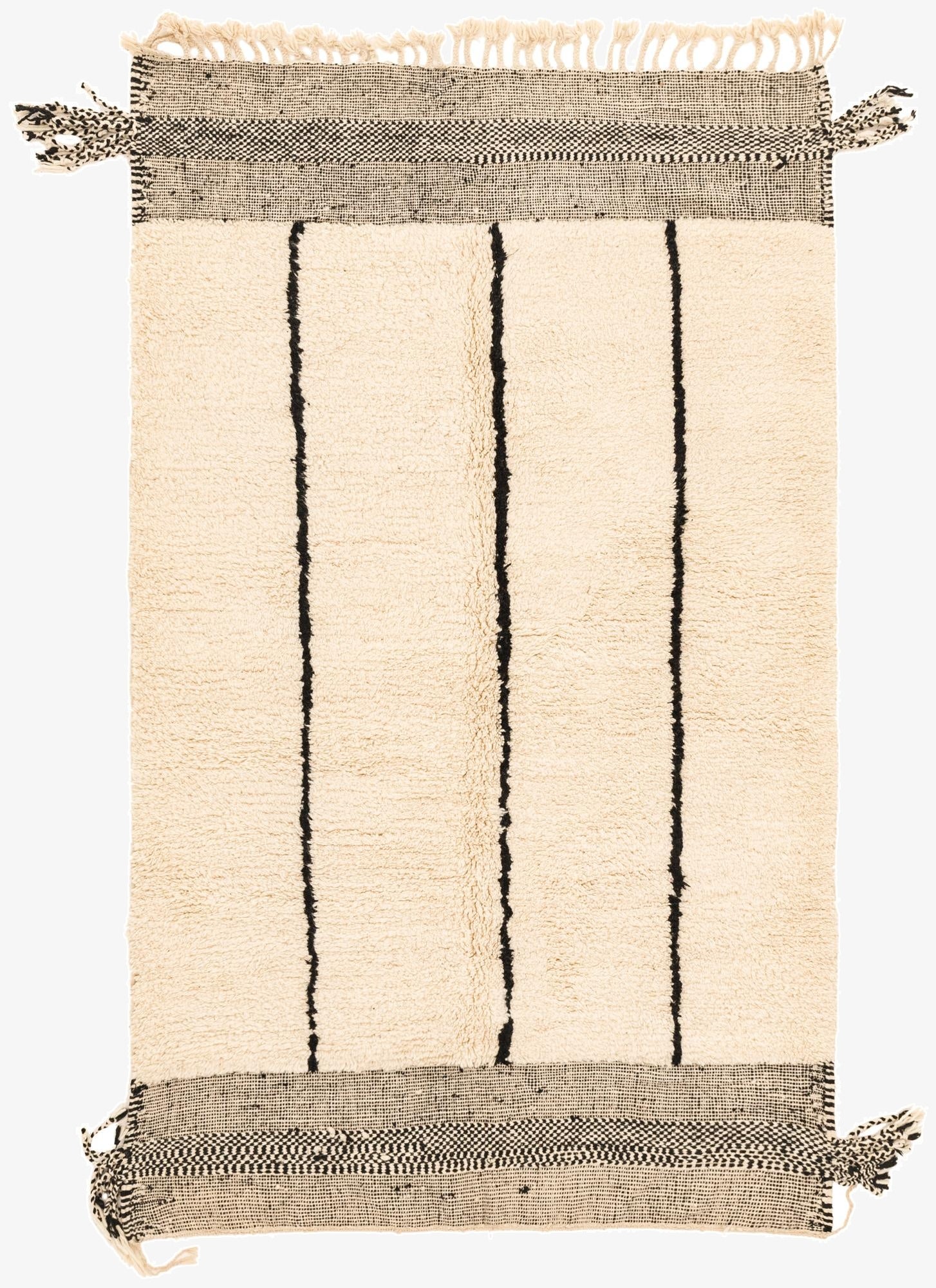  5' 4 x 8' 9  Hand Knotted Moroccan Wool Rug