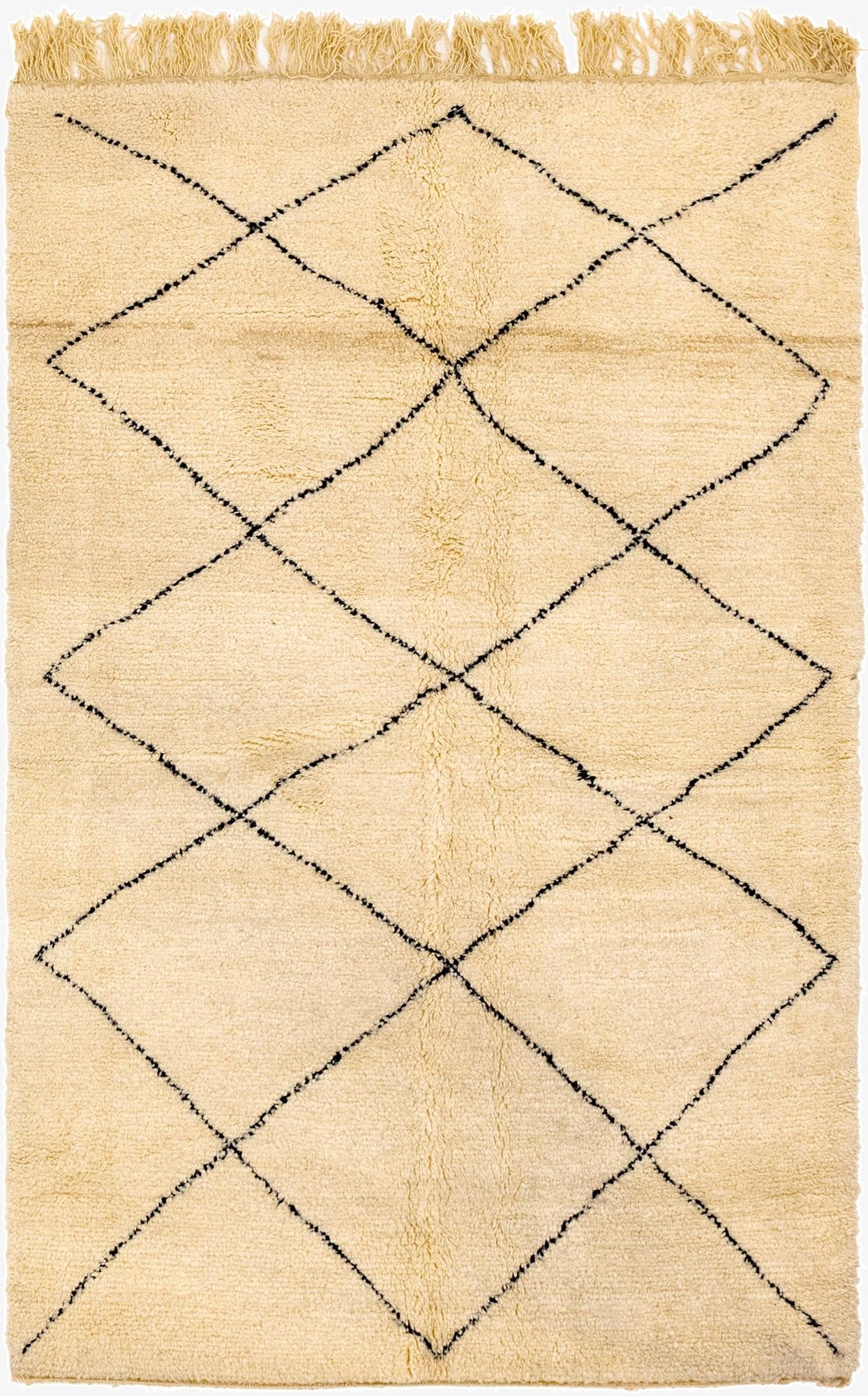  5' 3 x 8' 5  Hand Knotted Moroccan Wool Rug