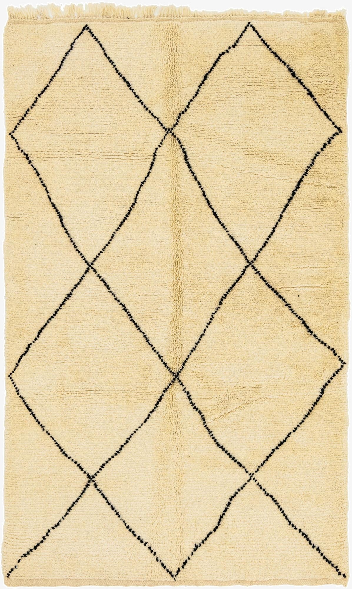  4' 10 x 8' 3  Hand Knotted Moroccan Wool Rug