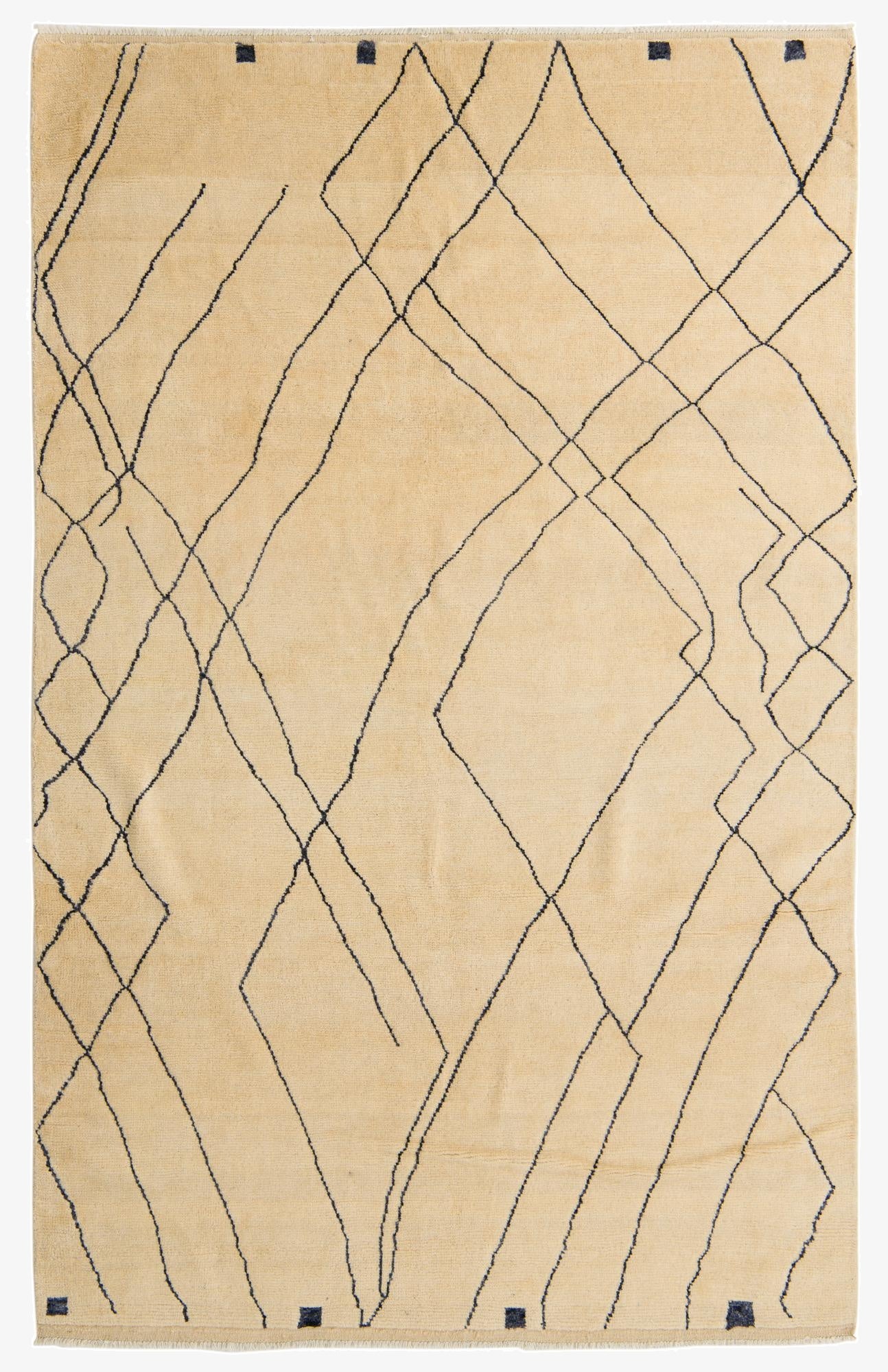  6' 6 x 10' 4  Hand Knotted Moroccan Wool Rug