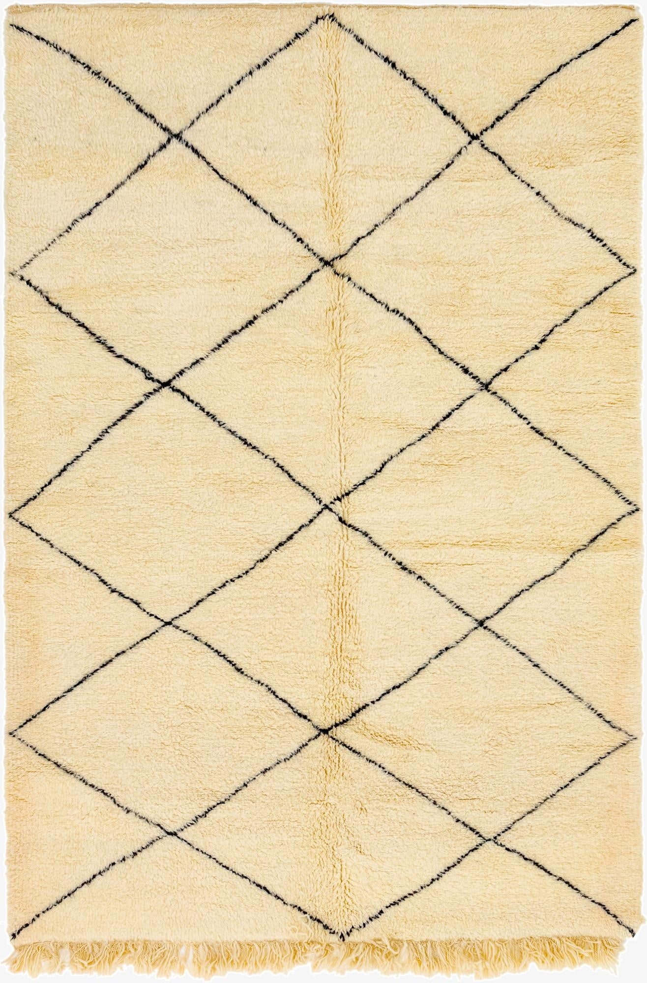  6' 7 x 9' 7  Hand Knotted Moroccan Wool Rug