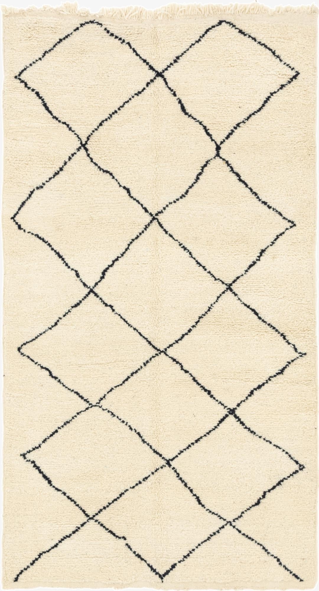  4' 10 x 8' 3  Hand Knotted Moroccan Wool Rug