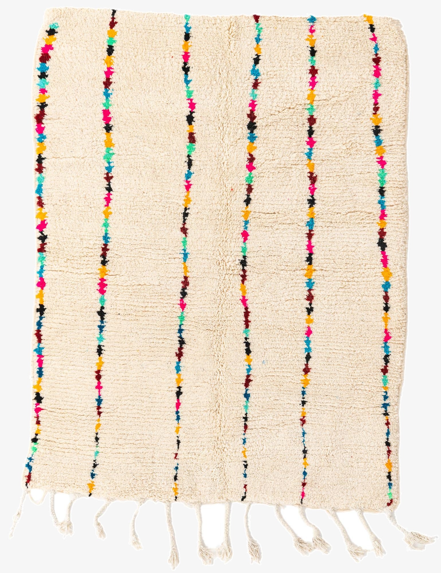  4' 9 x 6' 4  Hand Knotted Moroccan Wool Rug