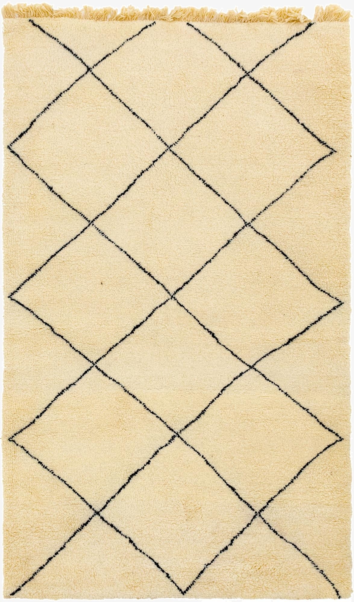 5' 8 x 9' 7  Hand Knotted Moroccan Wool Rug
