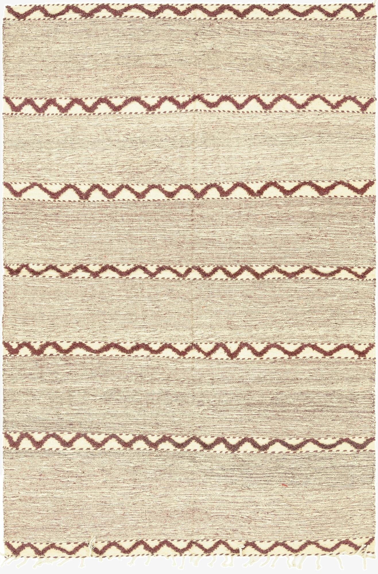  6' 2 x 9' 4  Hand Knotted Moroccan Wool Rug