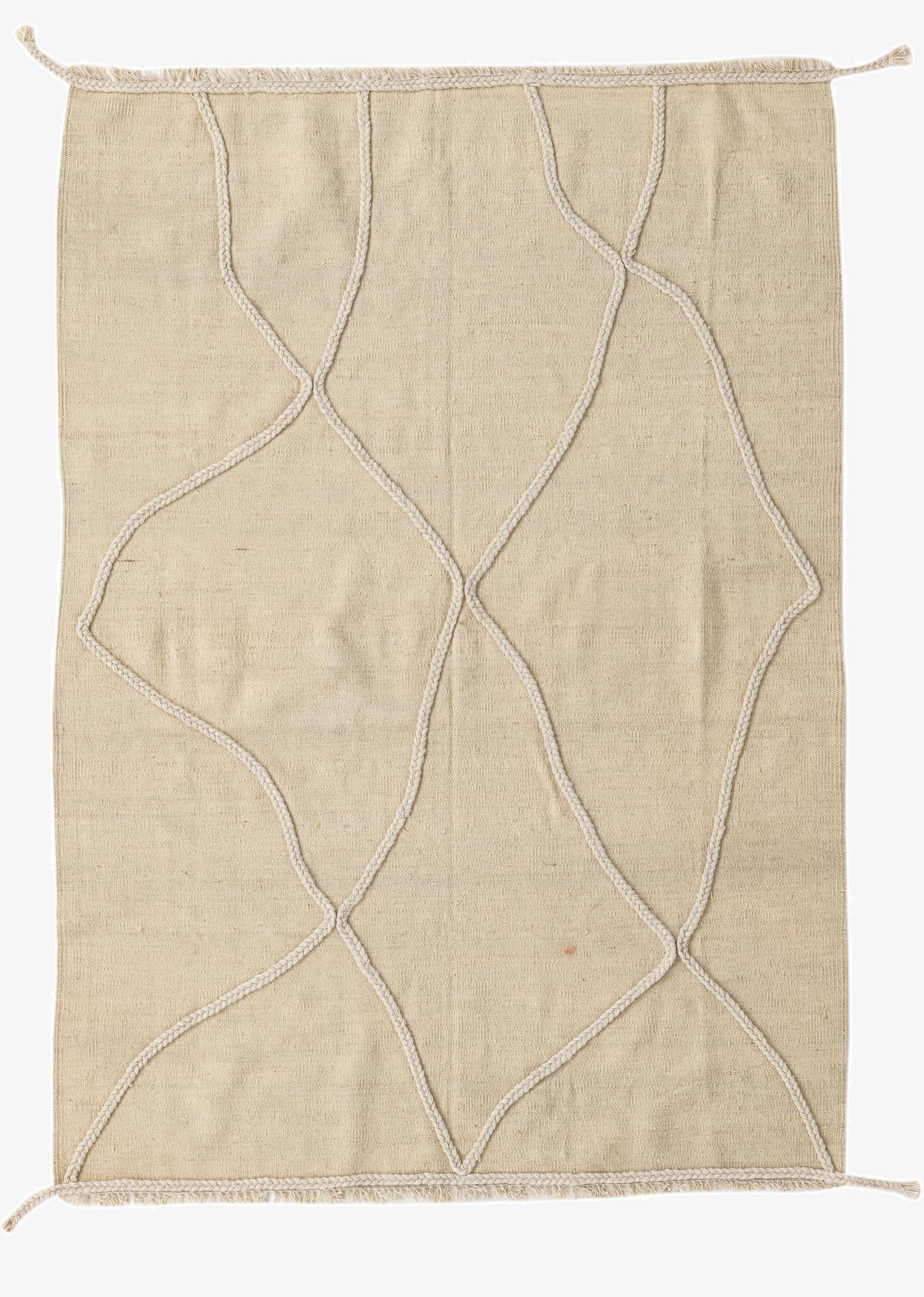  4' 3 x 6'  Hand Knotted Moroccan Wool Rug