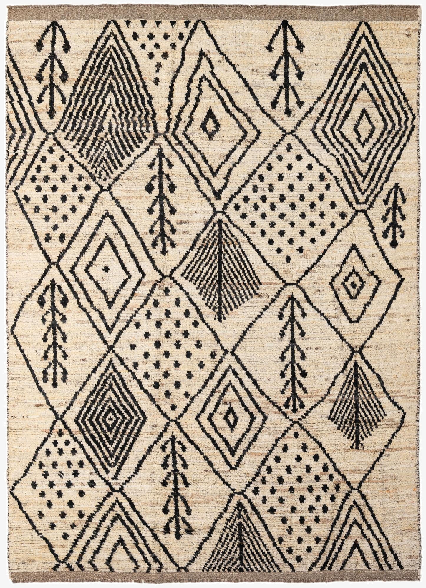  6' 1 x 8' 9  Hand Knotted Moroccan Wool Rug