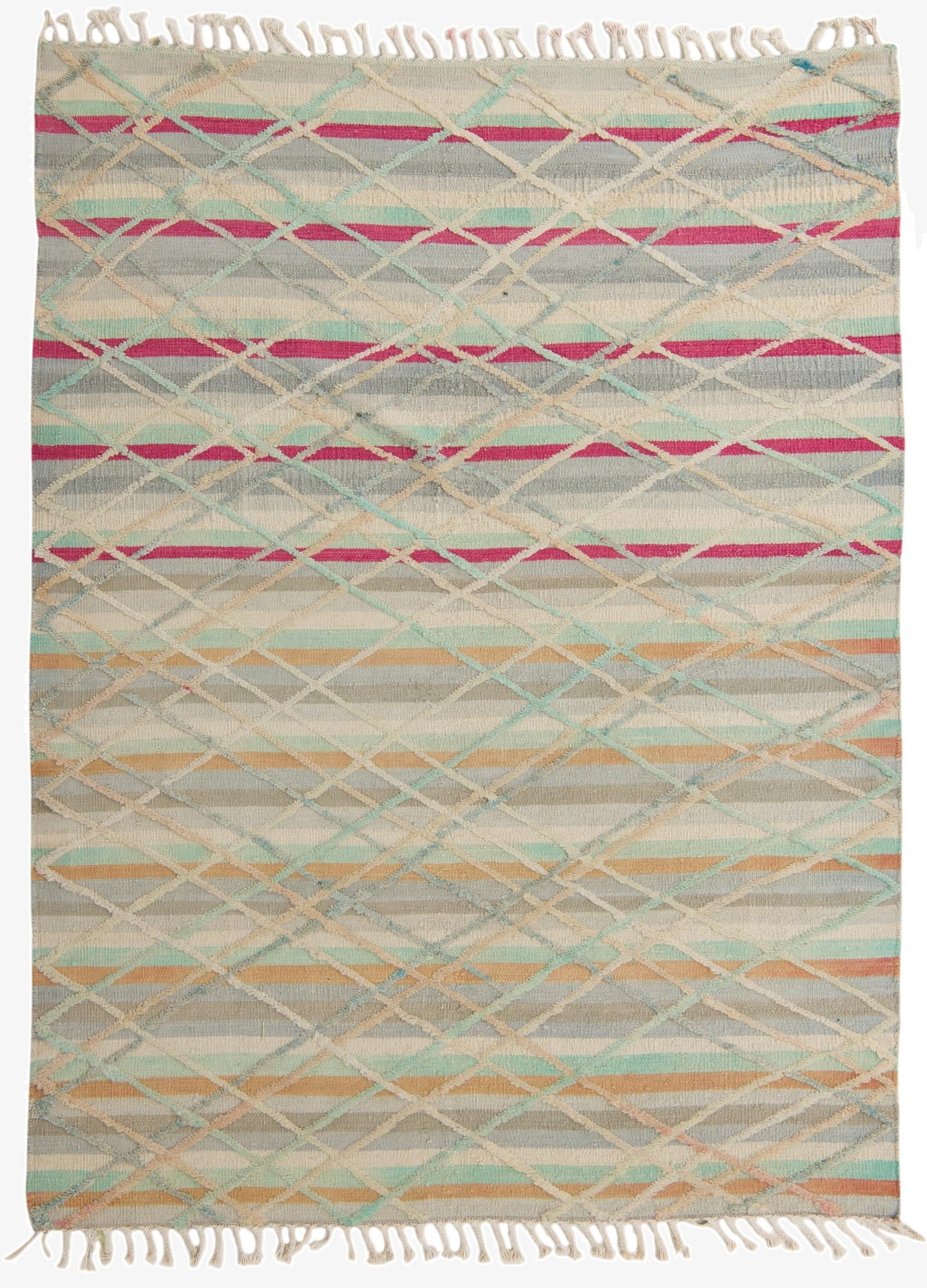  5' 10 x 8'  Hand Knotted Moroccan Wool Rug