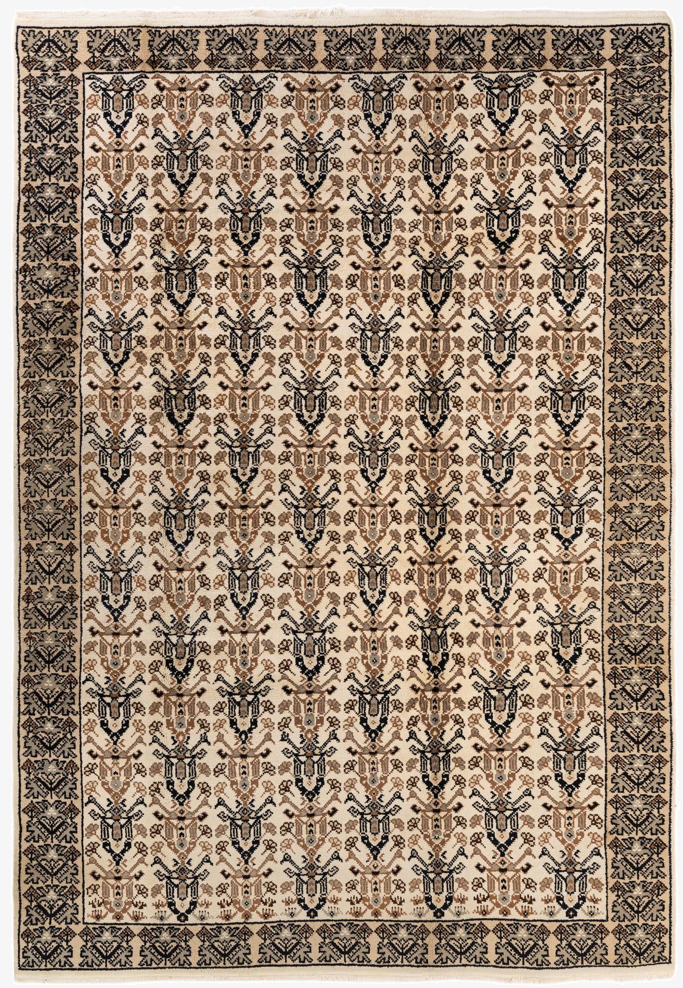  6' 8 x 9' 7  Hand Knotted Moroccan Wool Rug