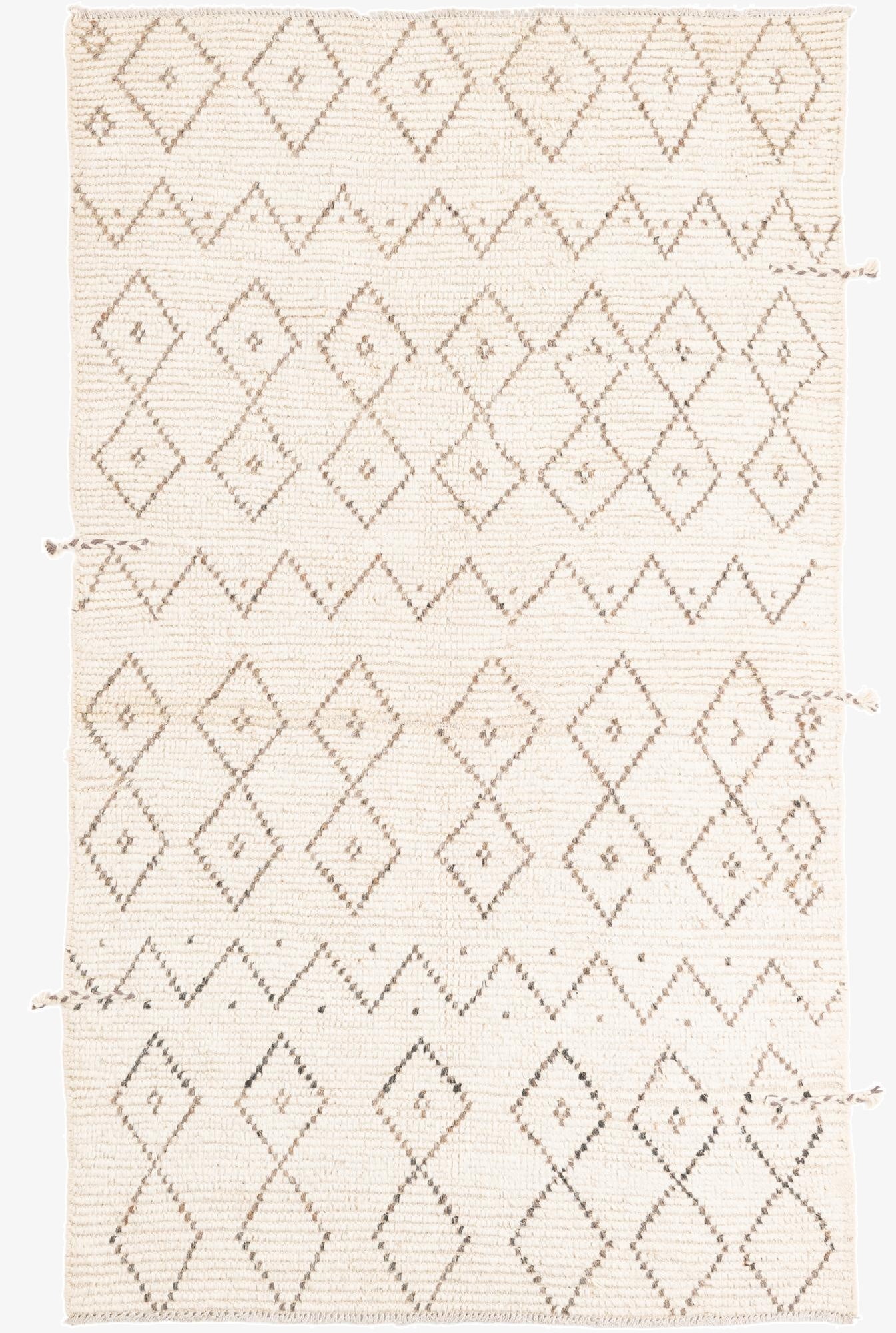  4' 3 x 7' 1  Hand Knotted Moroccan Wool Rug