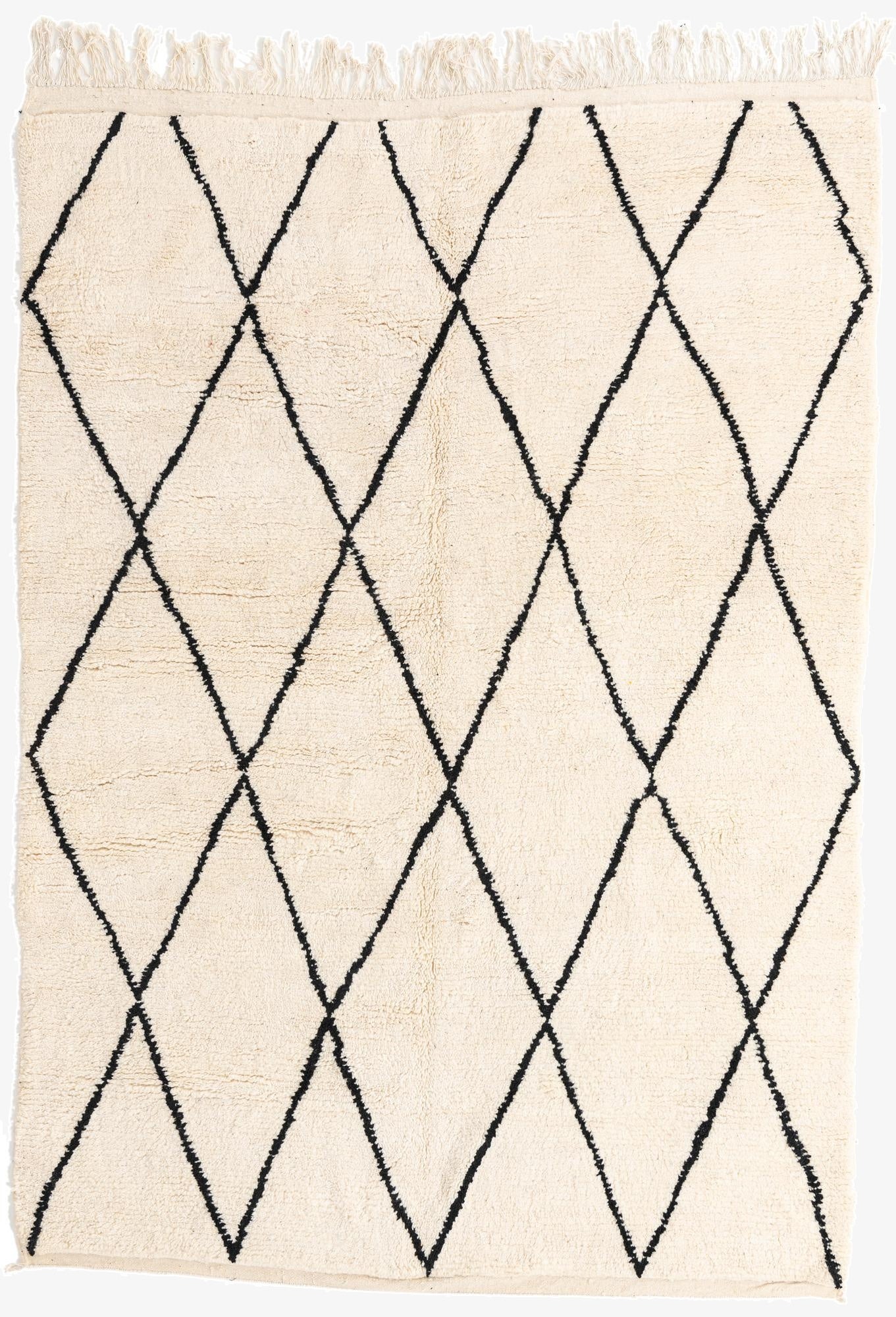  6' 7 x 9' 2  Hand Knotted Moroccan Wool Rug