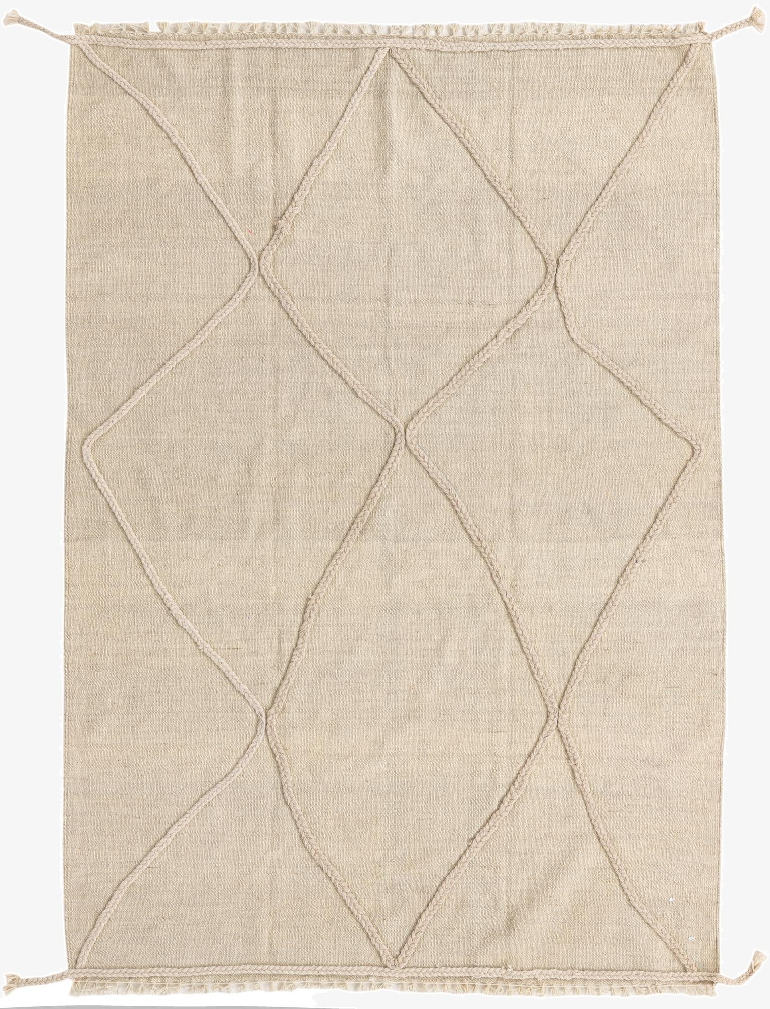  4' 3 x 6' 3  Hand Knotted Moroccan Wool Rug