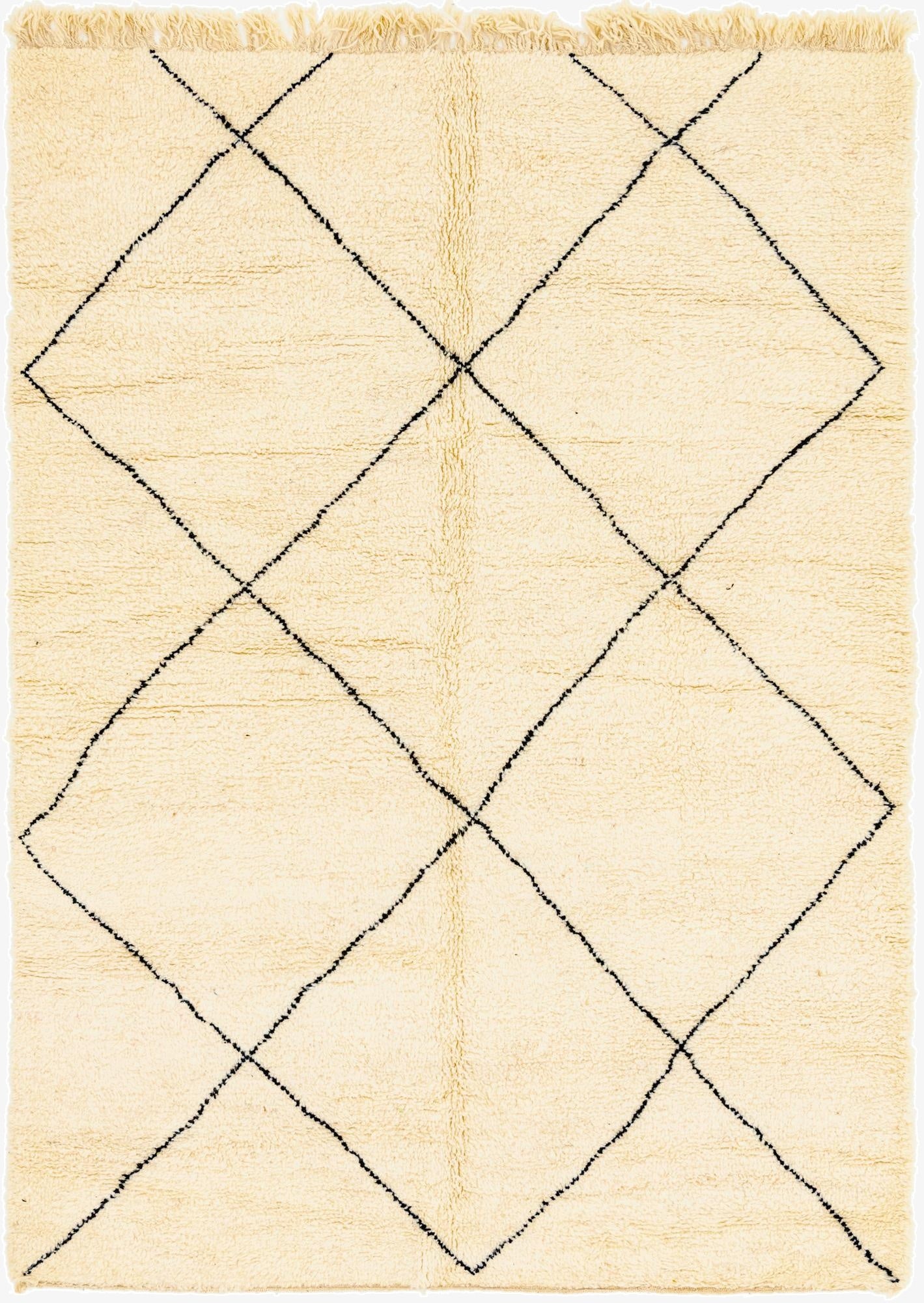  6' 8 x 9' 6  Hand Knotted Moroccan Wool Rug