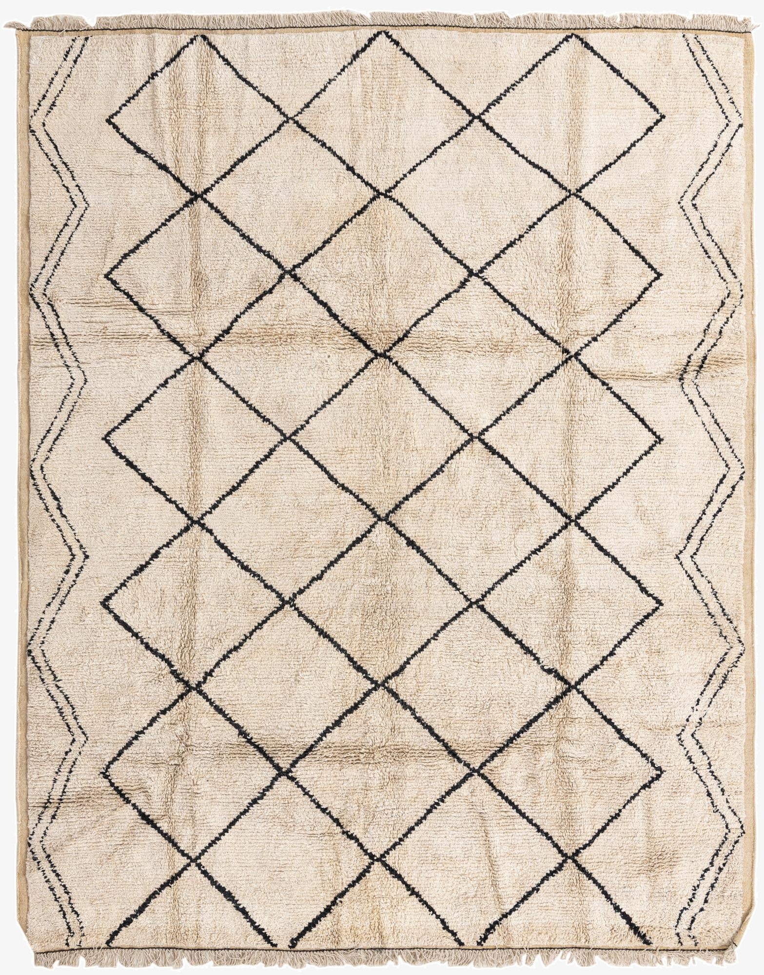  7' 7 x 9' 8  Hand Knotted Moroccan Wool Rug