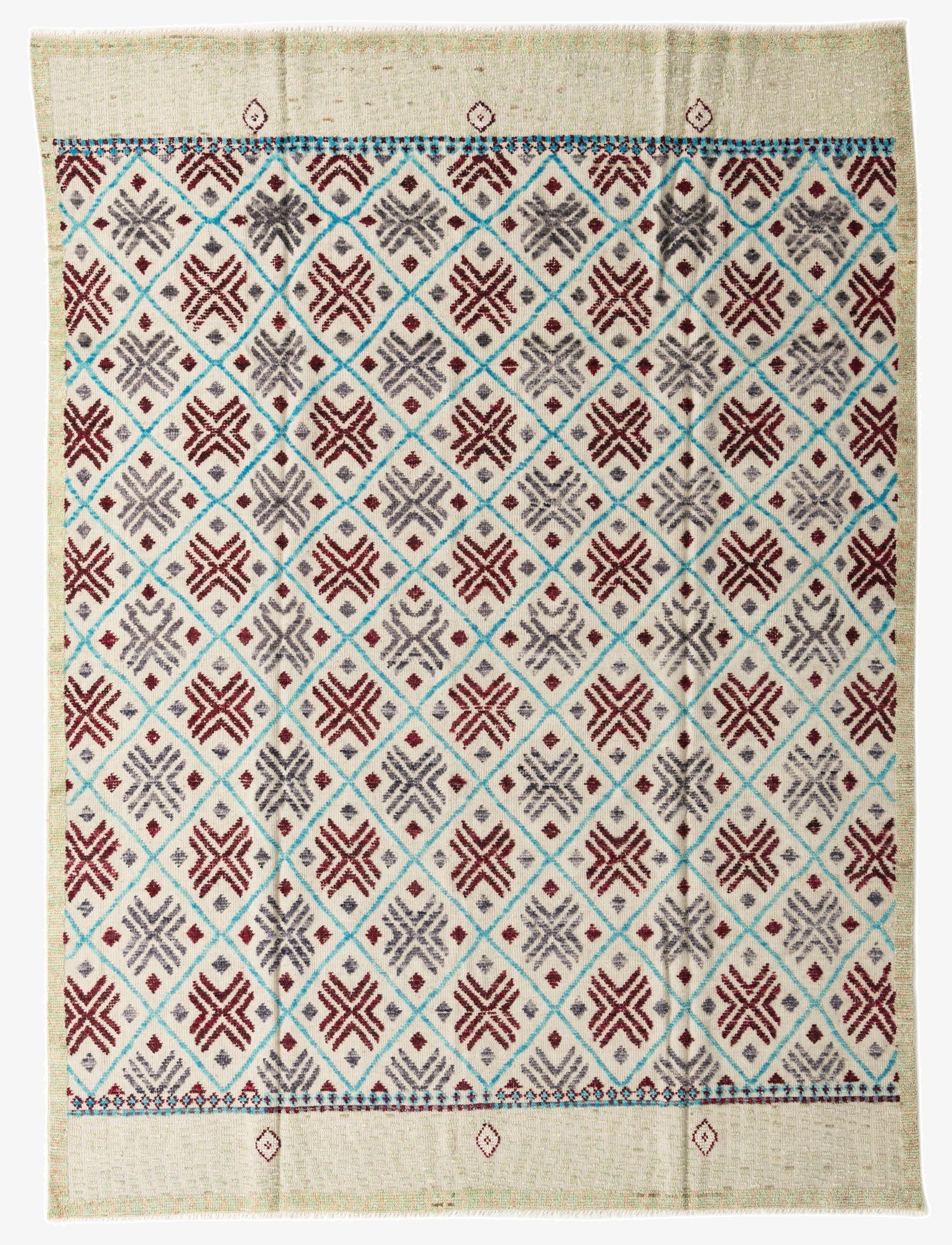  7' 9 x 10' 6  Hand Knotted Moroccan Wool Rug