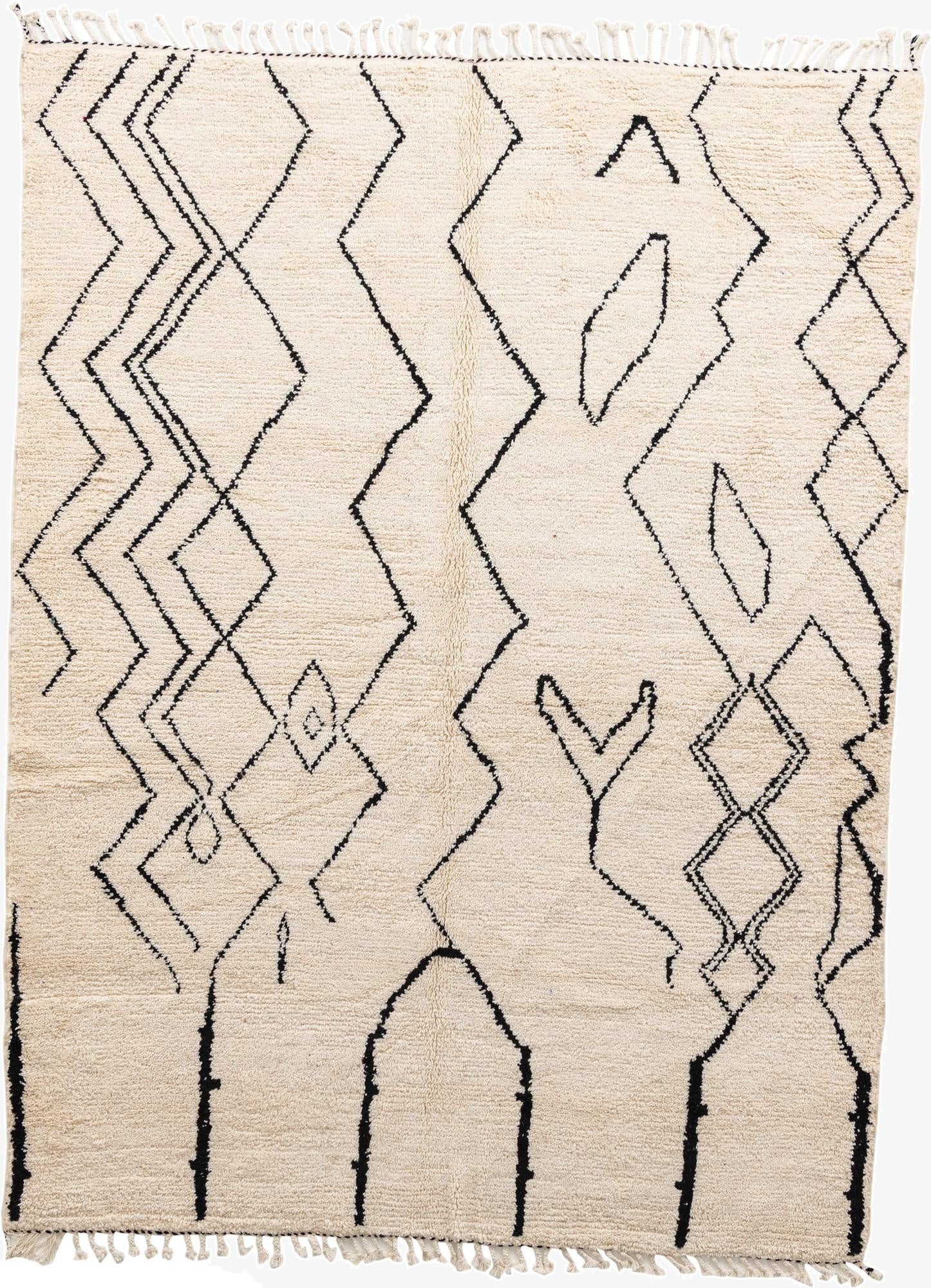  7' 2 x 9' 6  Hand Knotted Moroccan Wool Rug