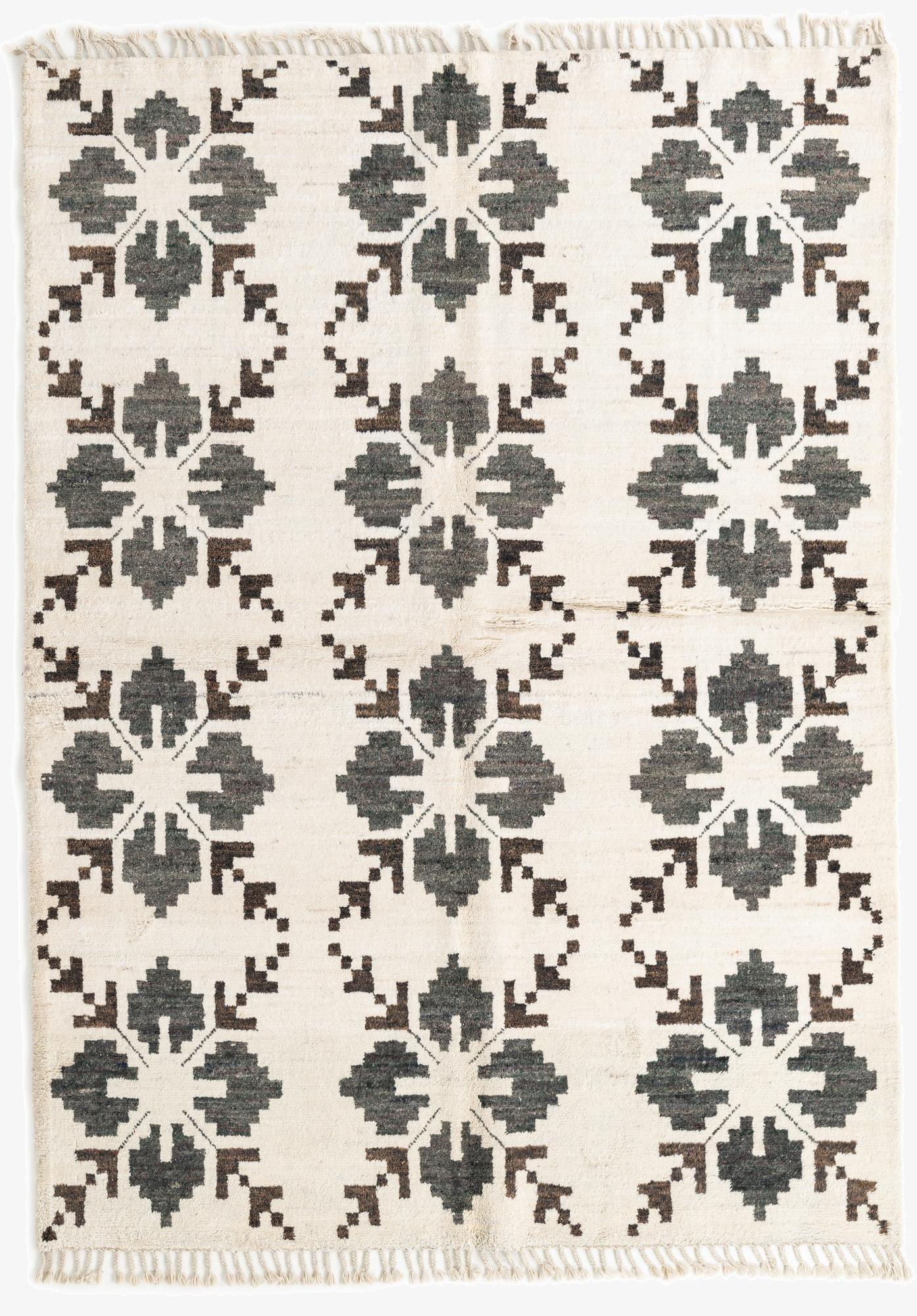  5' 9 x 8'  Hand Knotted Moroccan Wool Rug