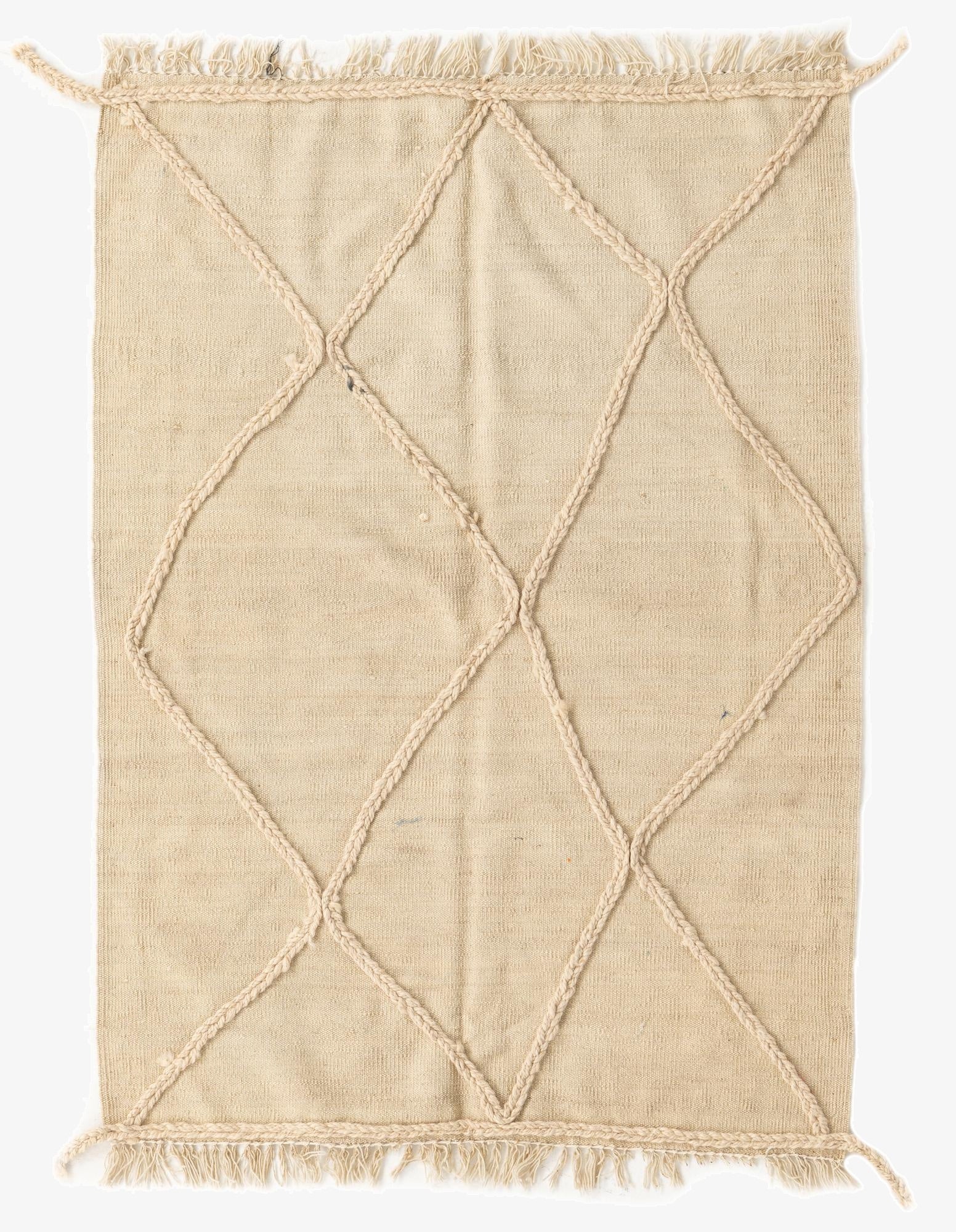  3' 5 x 4' 10  Hand Woven Moroccan Wool Rug