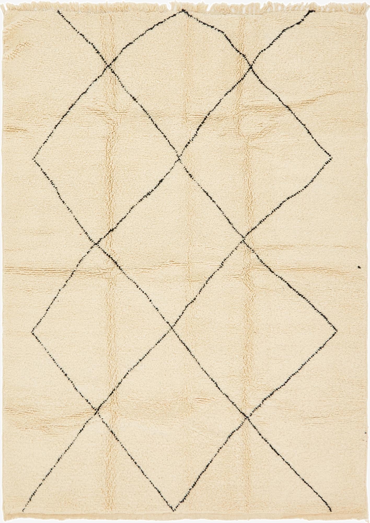  6' 7 x 9' 7  Hand Knotted Moroccan Wool Rug