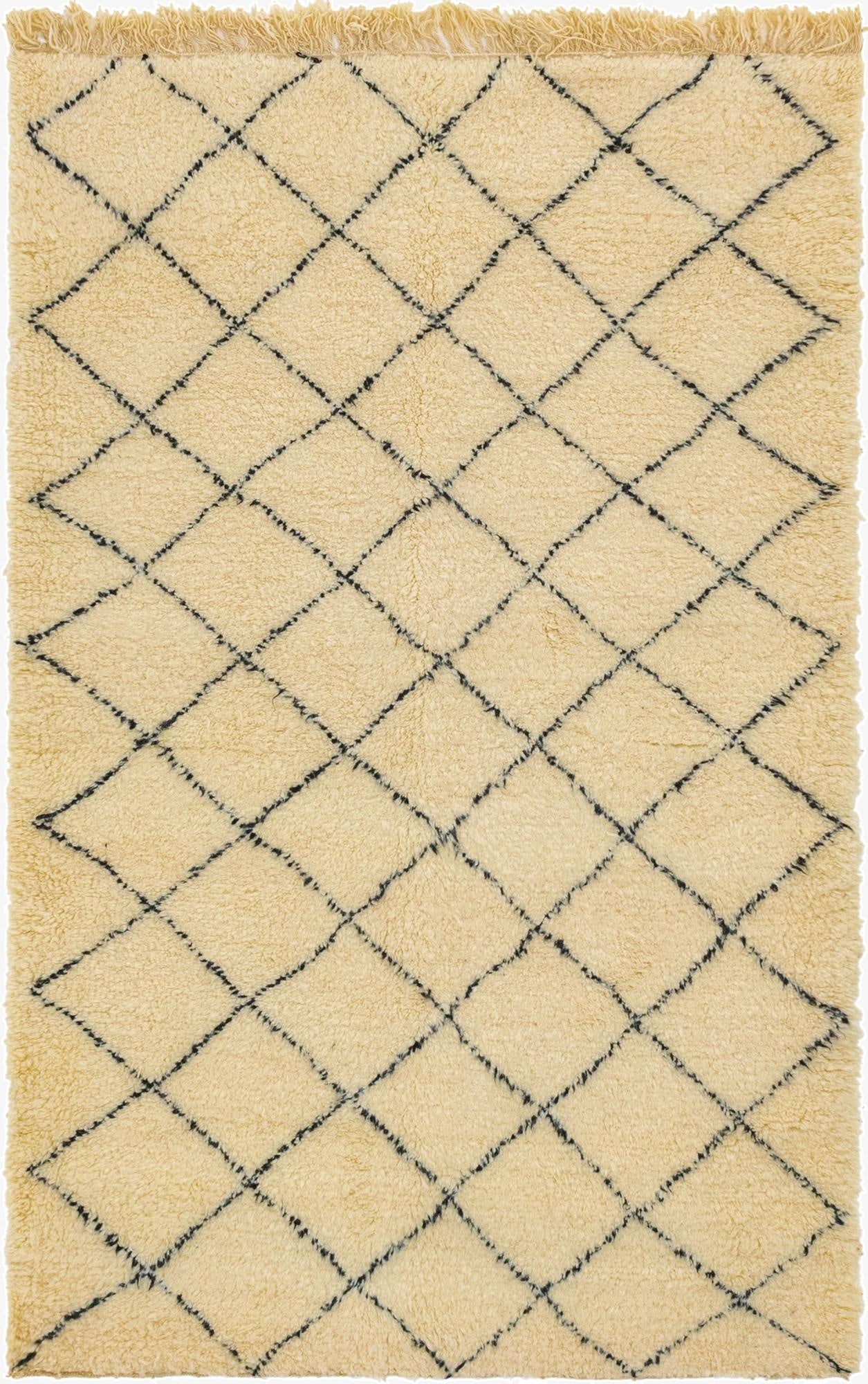  5' 5 x 8' 7  Hand Knotted Moroccan Wool Rug