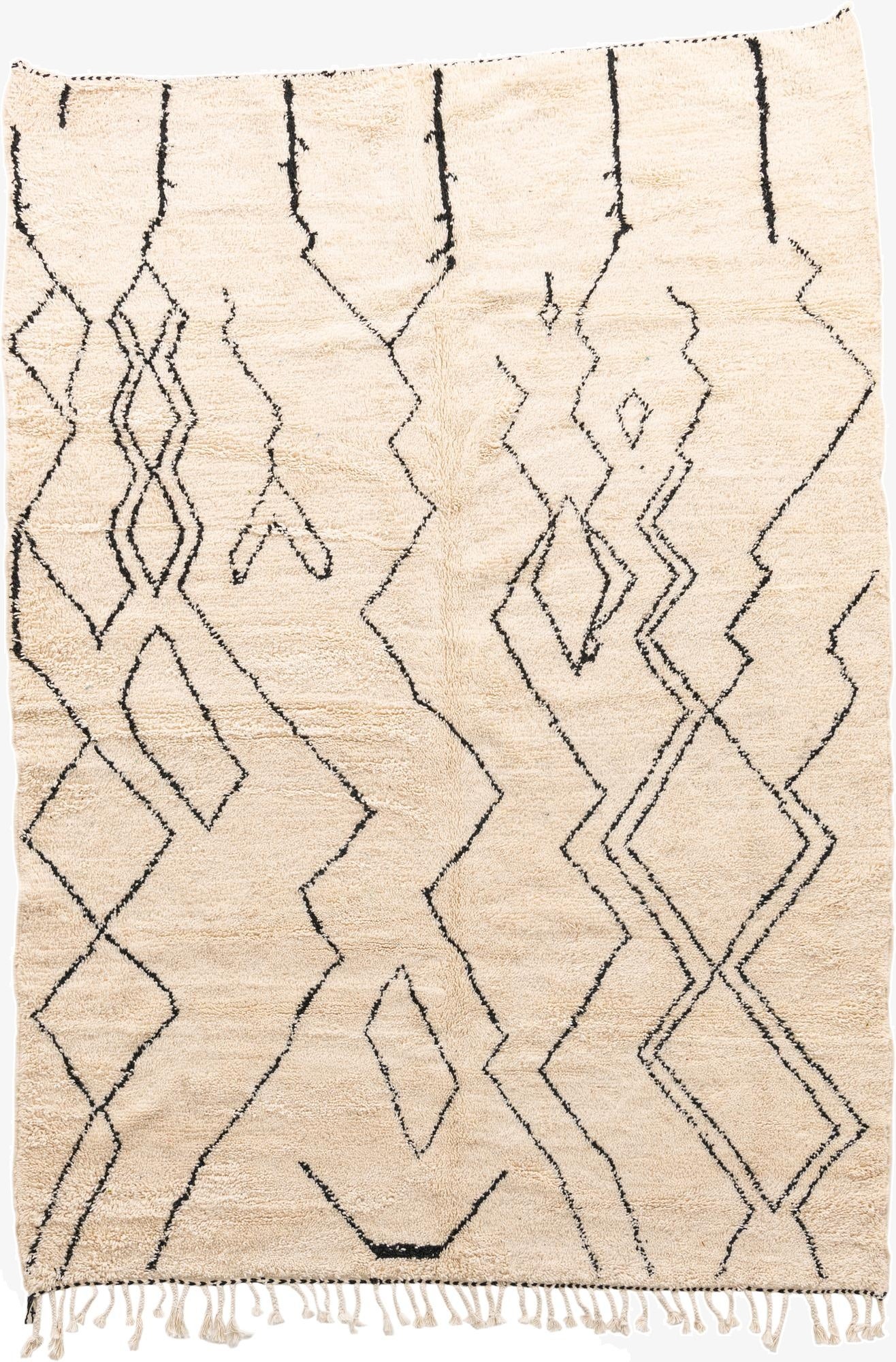  6' 10 x 9' 5  Hand Knotted Moroccan Wool Rug