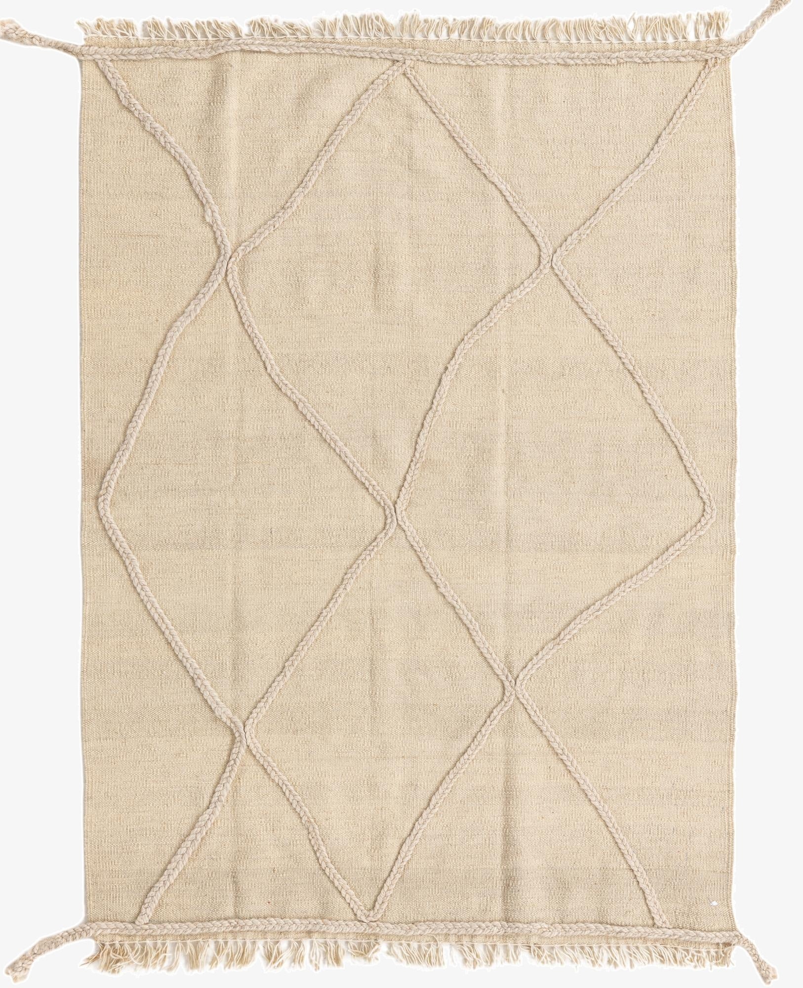  3' 5 x 4' 9  Hand Knotted Moroccan Wool Rug