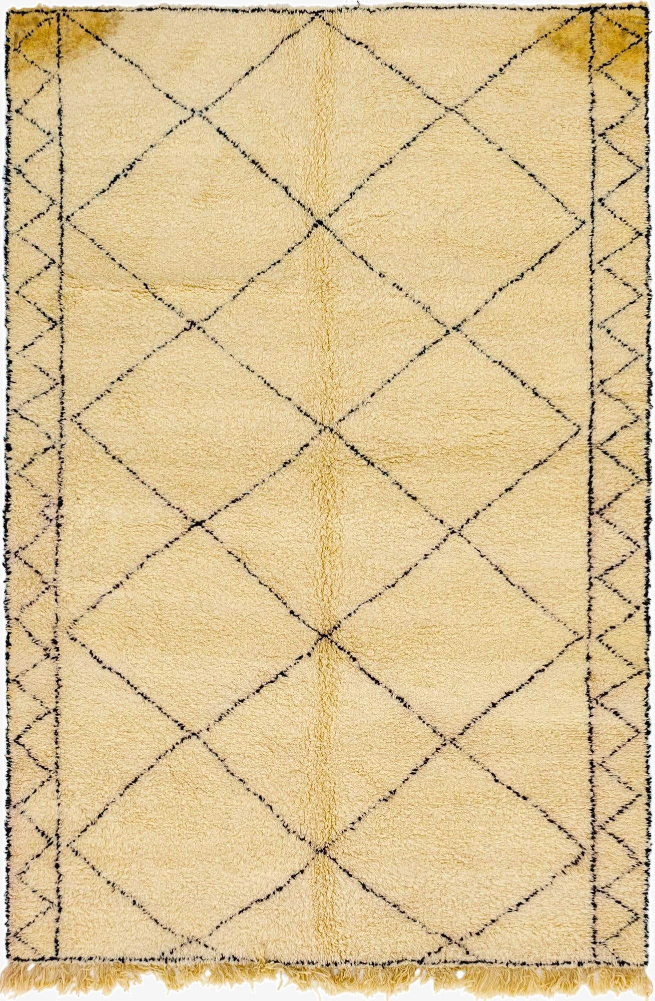  6' 7 x 10' 2  Hand Knotted Moroccan Wool Rug