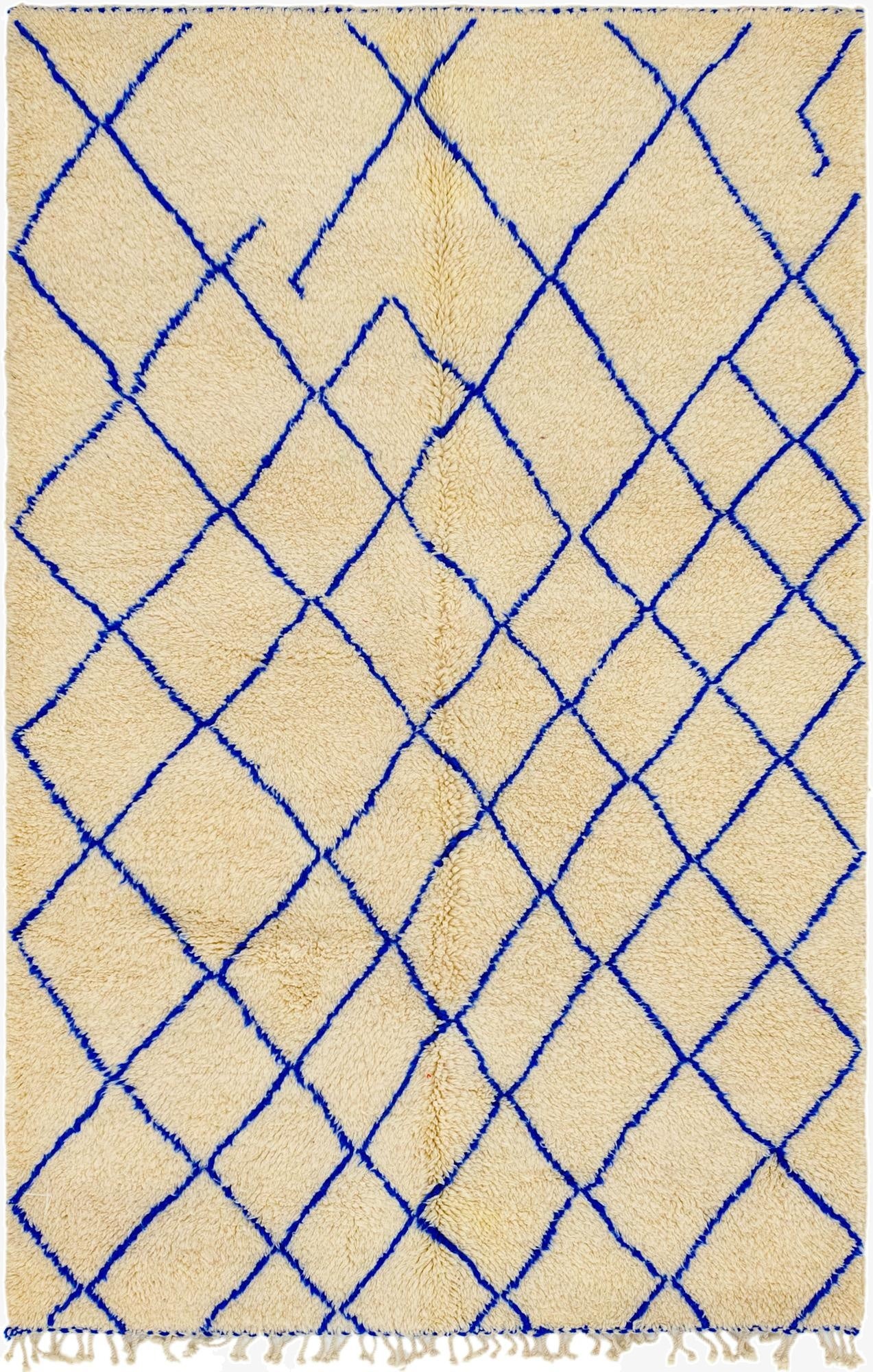  5' 5 x 7' 3  Hand Knotted Moroccan Wool Rug