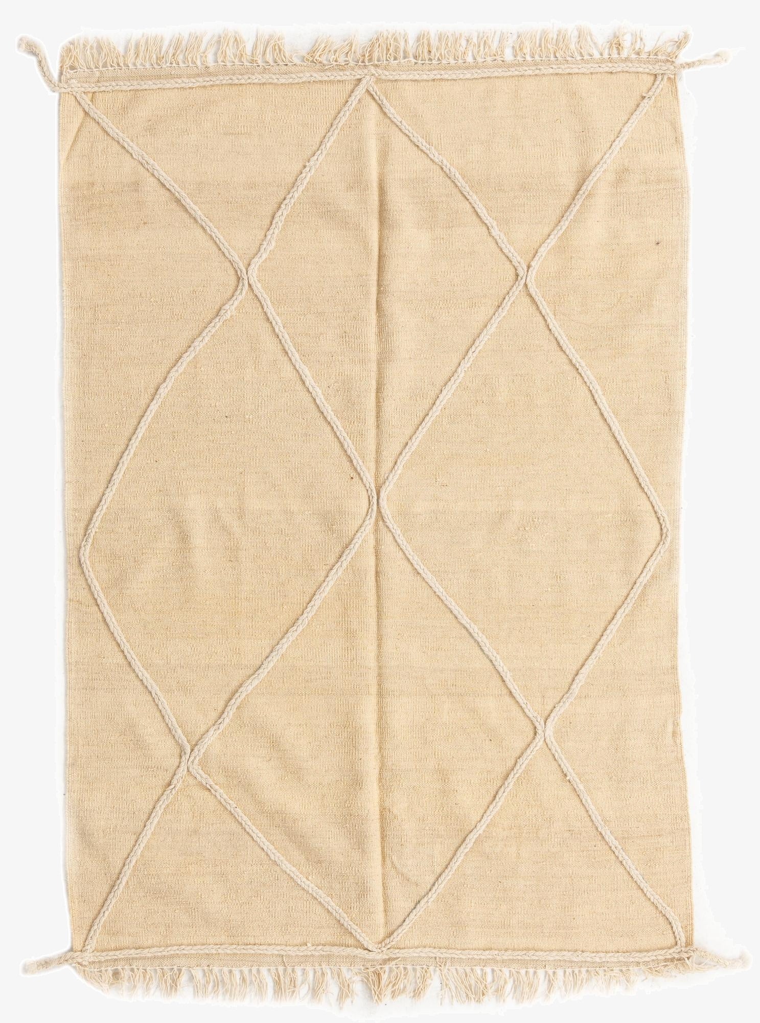  4' 1 x 6' 1  Hand Knotted Moroccan Wool Rug