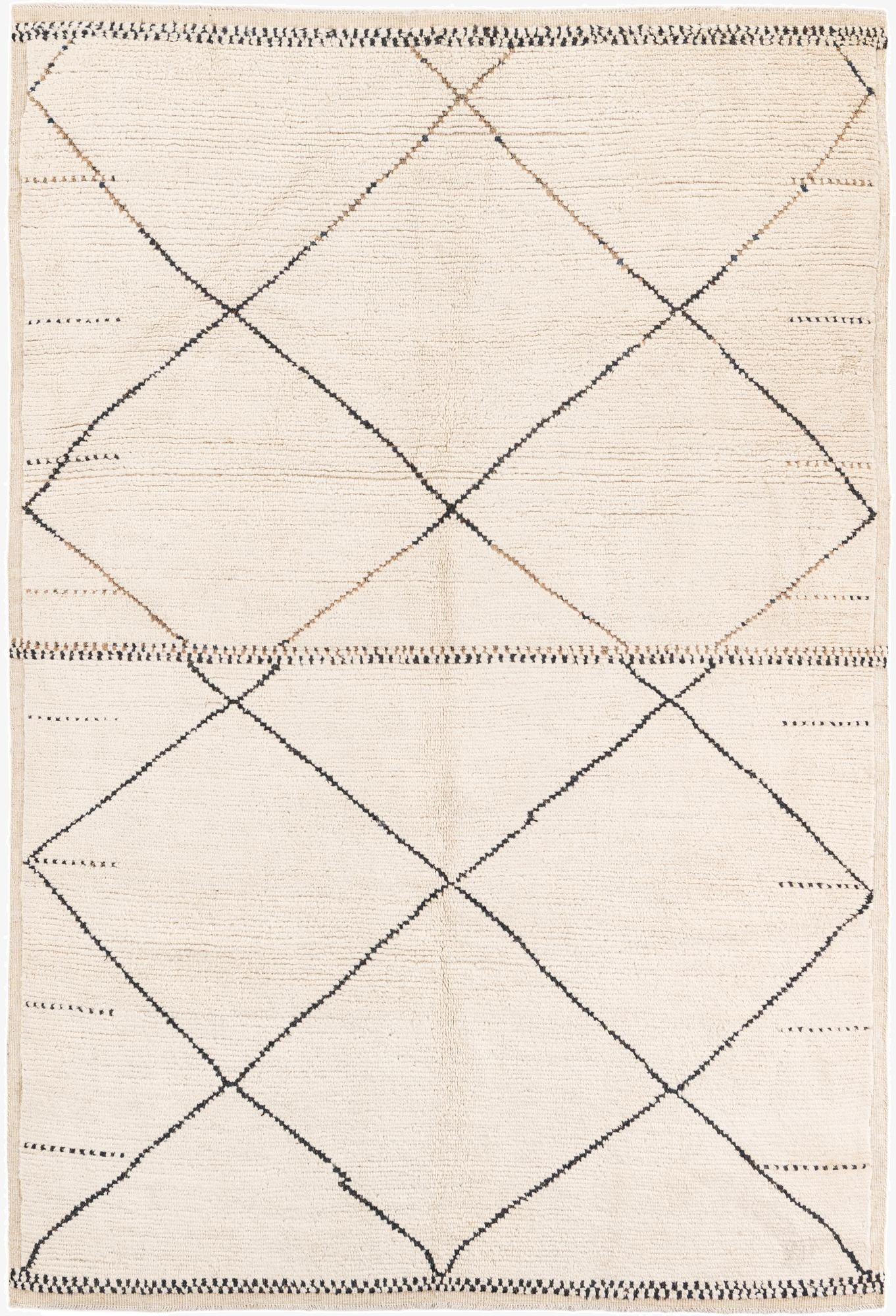  6' 3 x 9' 5  Hand Knotted Moroccan Wool Rug