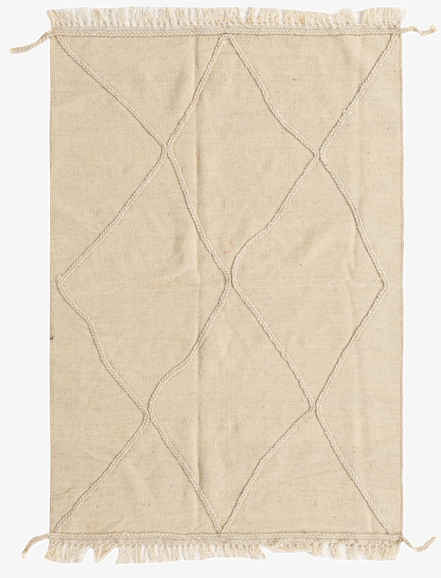  3' 6 x 5' 2  Hand Knotted Moroccan Wool Rug