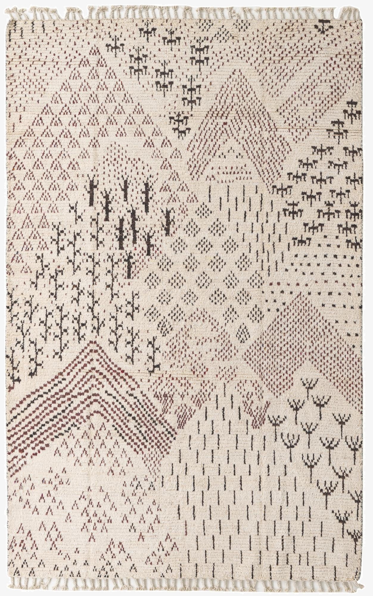  5' 10 x 9' 3  Hand Knotted Moroccan Wool Rug