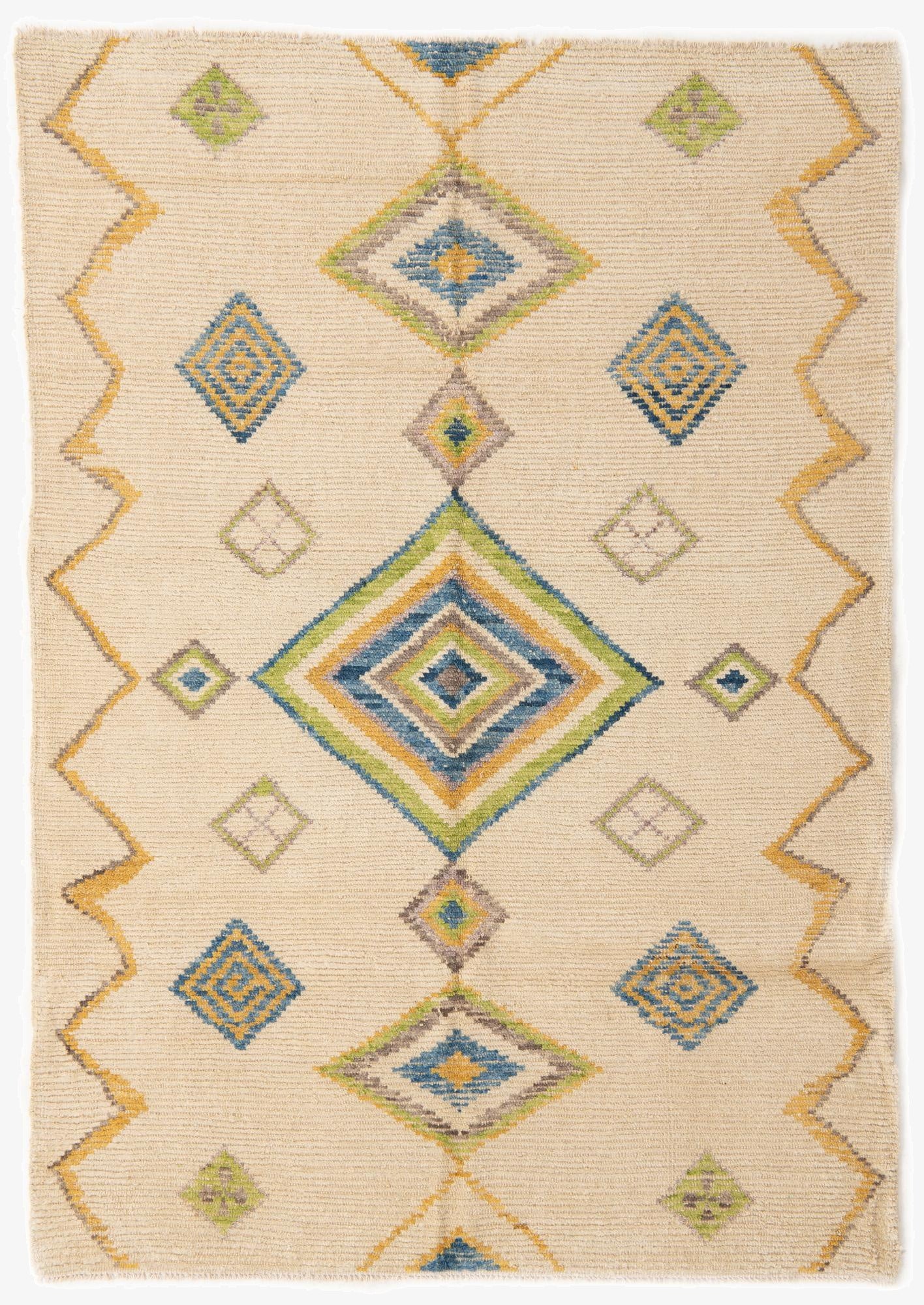  5' 9 x 8' 3  Hand Knotted Moroccan Wool Rug