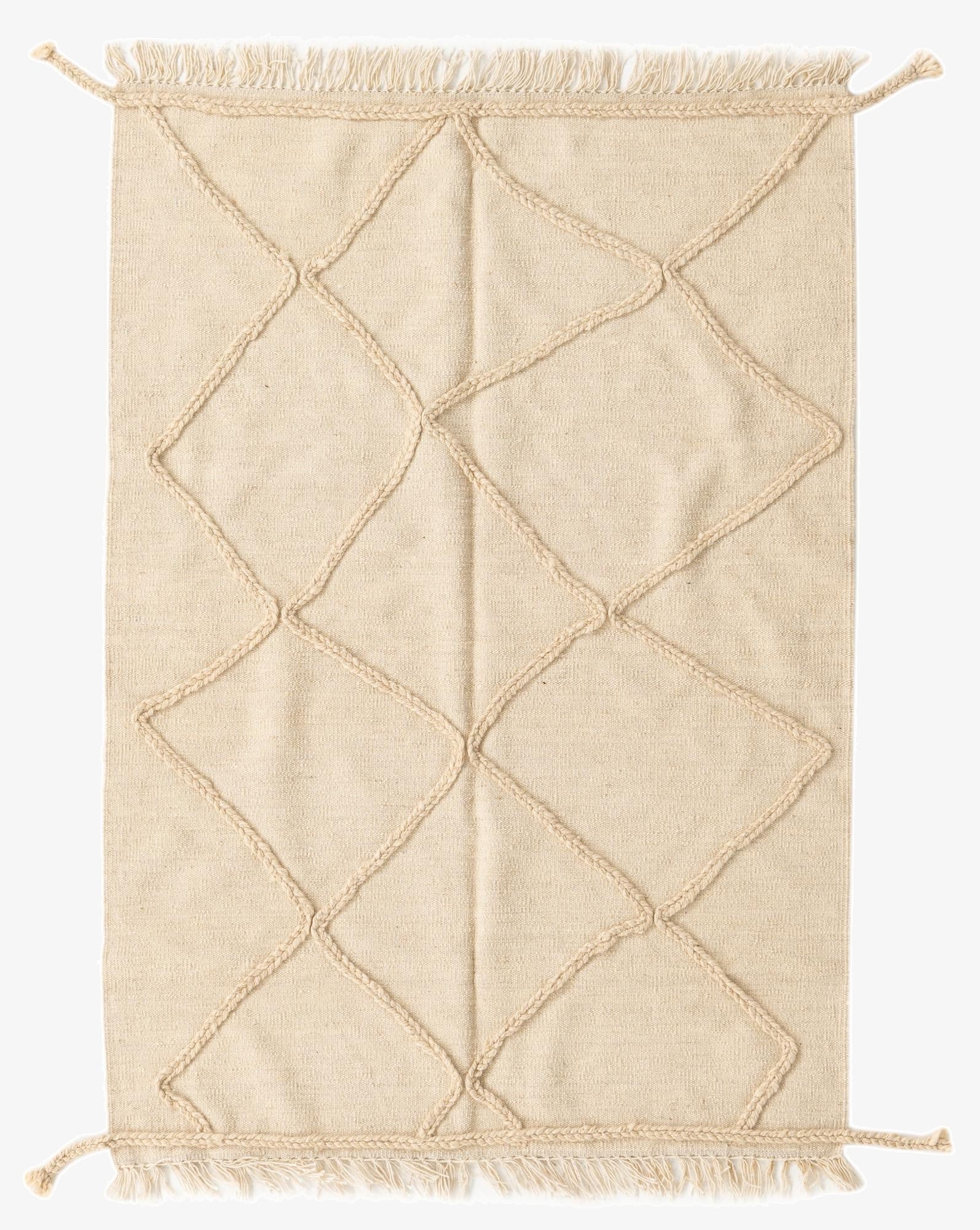  3' 5 x 4' 10  Hand Woven Moroccan Wool Rug