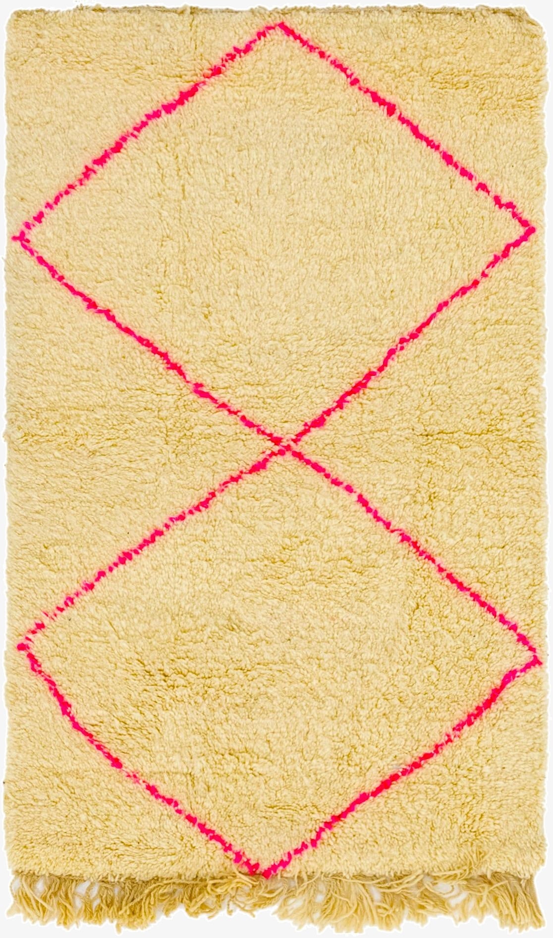  3' 2 x 5' 2  Hand Knotted Moroccan Wool Rug