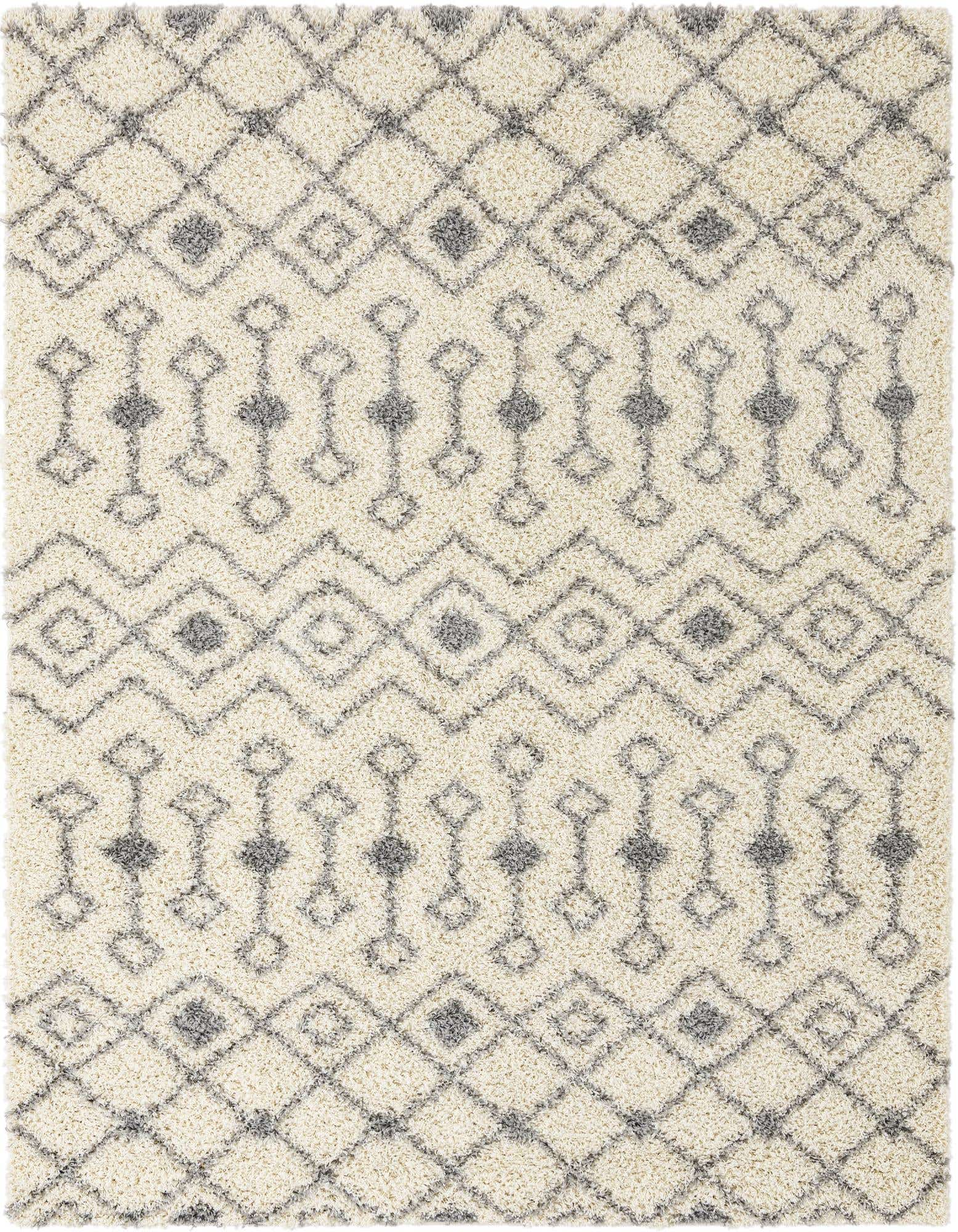 Primary image  7' 10 x 10' Moroccan Trellis Shag Rug