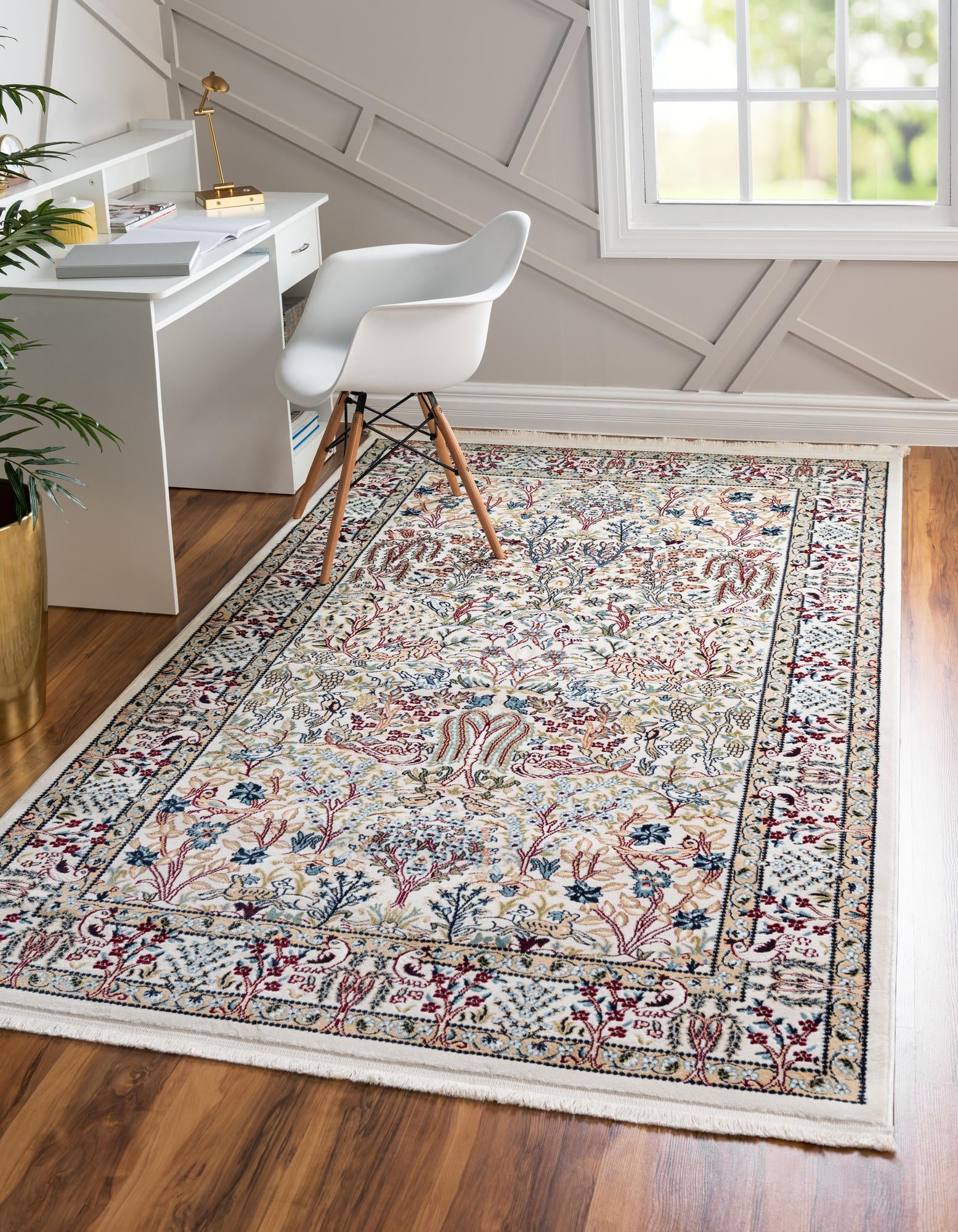 Ivory 3' x 5' Nain Design Rug | Rugs.com