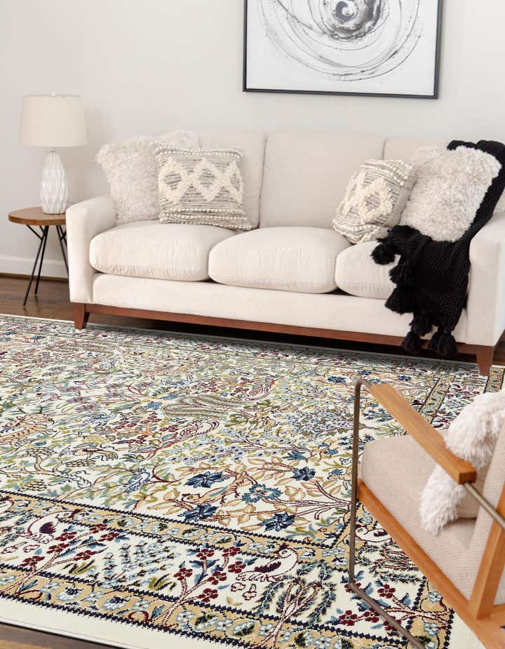 Ivory 8' x 10' Nain Design Rug | Rugs.com